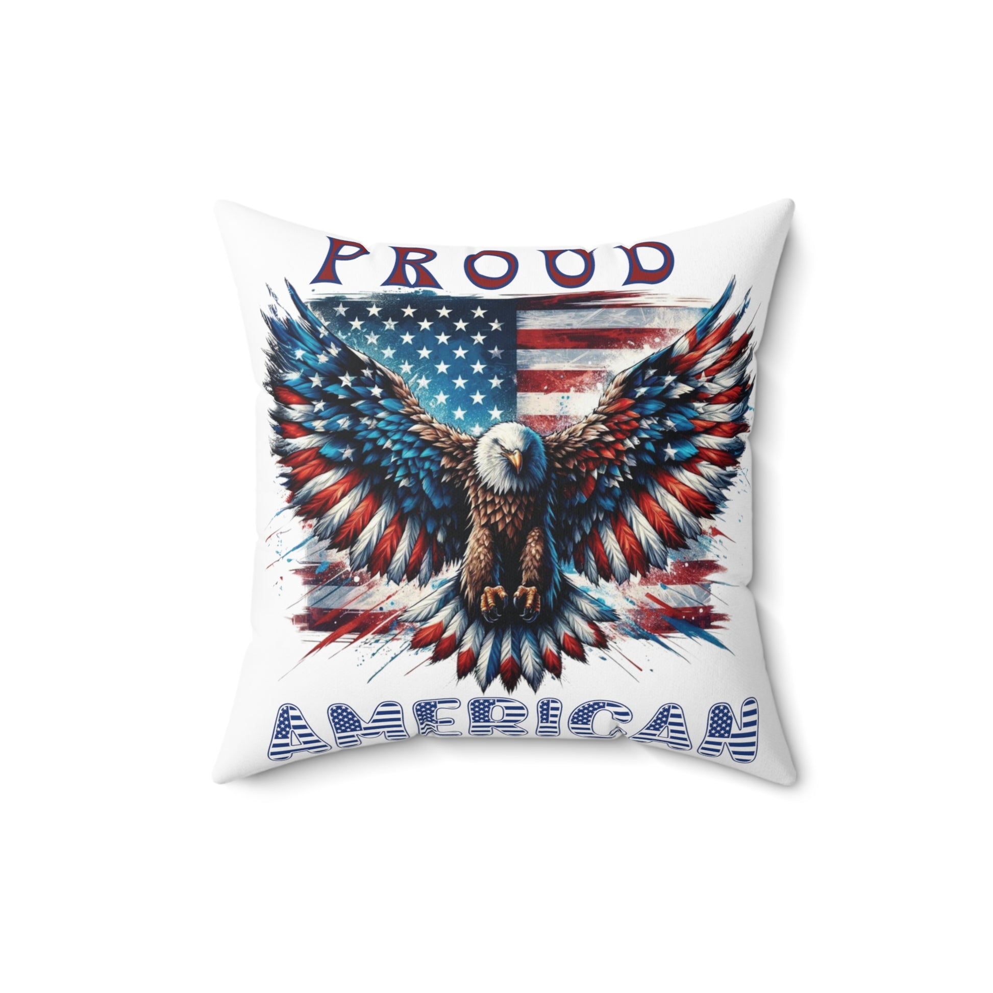 Patriotic American Flag and Eagle Throw Pillow – Elevate Your Home Decor with Stunning USA Symbol! Perfect for Living Rooms, Bedrooms, and Proud Americans Gift for Dad - MRSBYVALLE