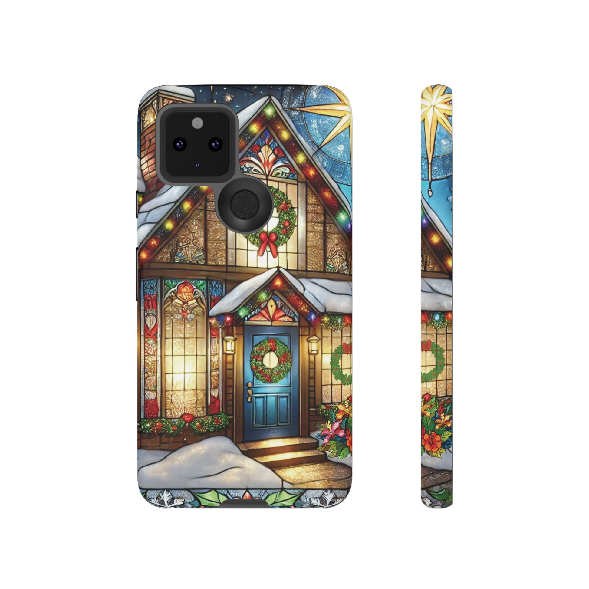 Stain Glass Christmas Phone Case Unique Holiday Protection for Your Device | Stylish & Durable Cover Gift for Her Phone 15, Samsung iPhone Samsung Accessory Gift for Her