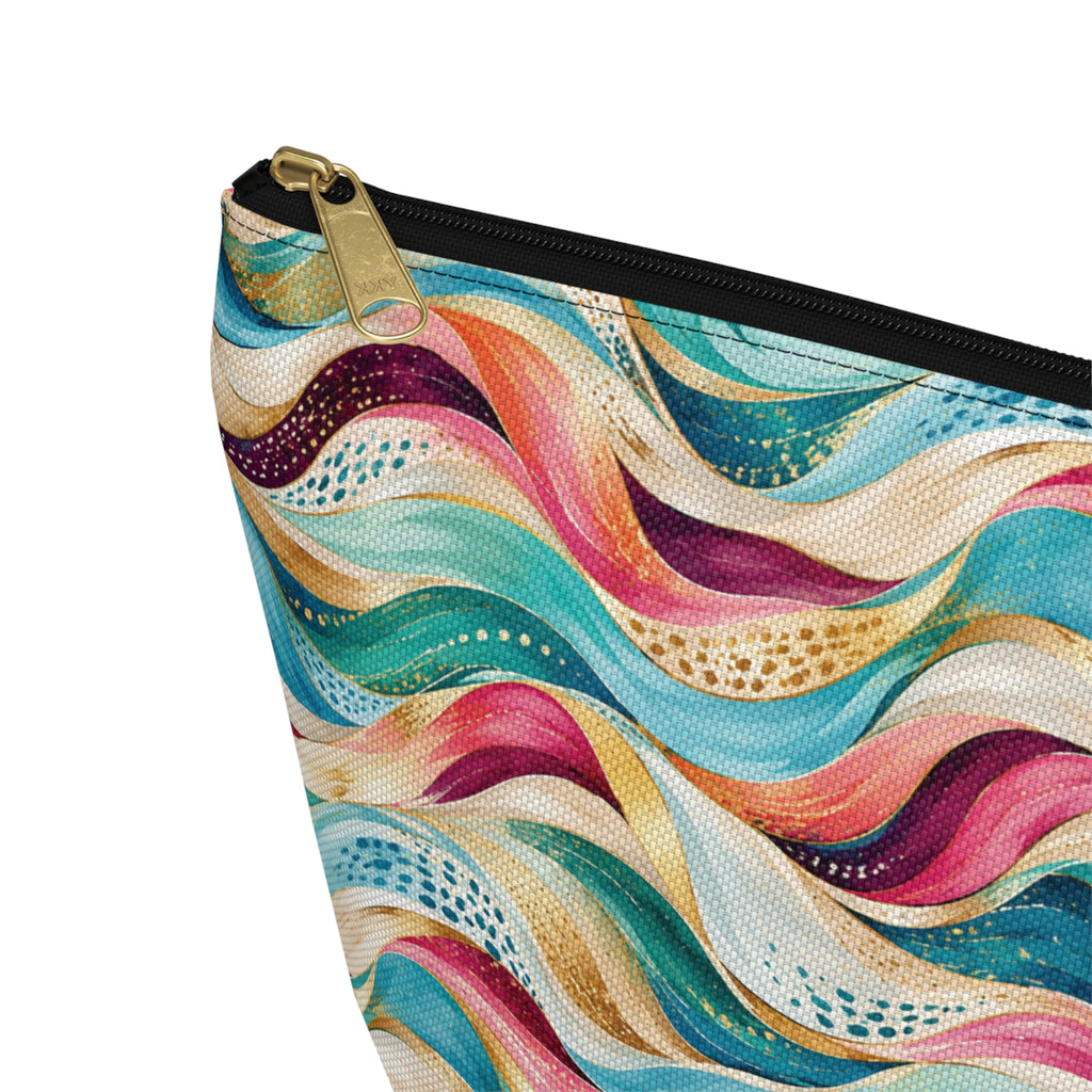 Wavy Rainbow Accessory Pouch – T-Bottom Cosmetic & Travel Organizer