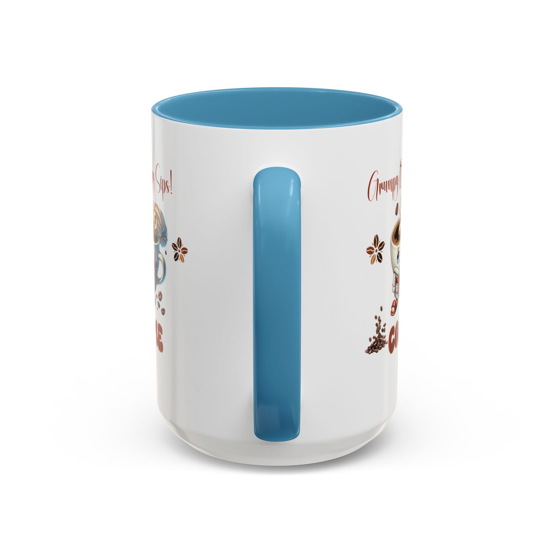 Grumpy Brews Meet Happy Sips Ceramic Mug - Funny Coffee Cup, Cute Tea Mug, Sarcastic Drinkware, Unique Gift, Kitchen Decor Accent Coffee Mug (11, 15oz) - MRSBYVALLE