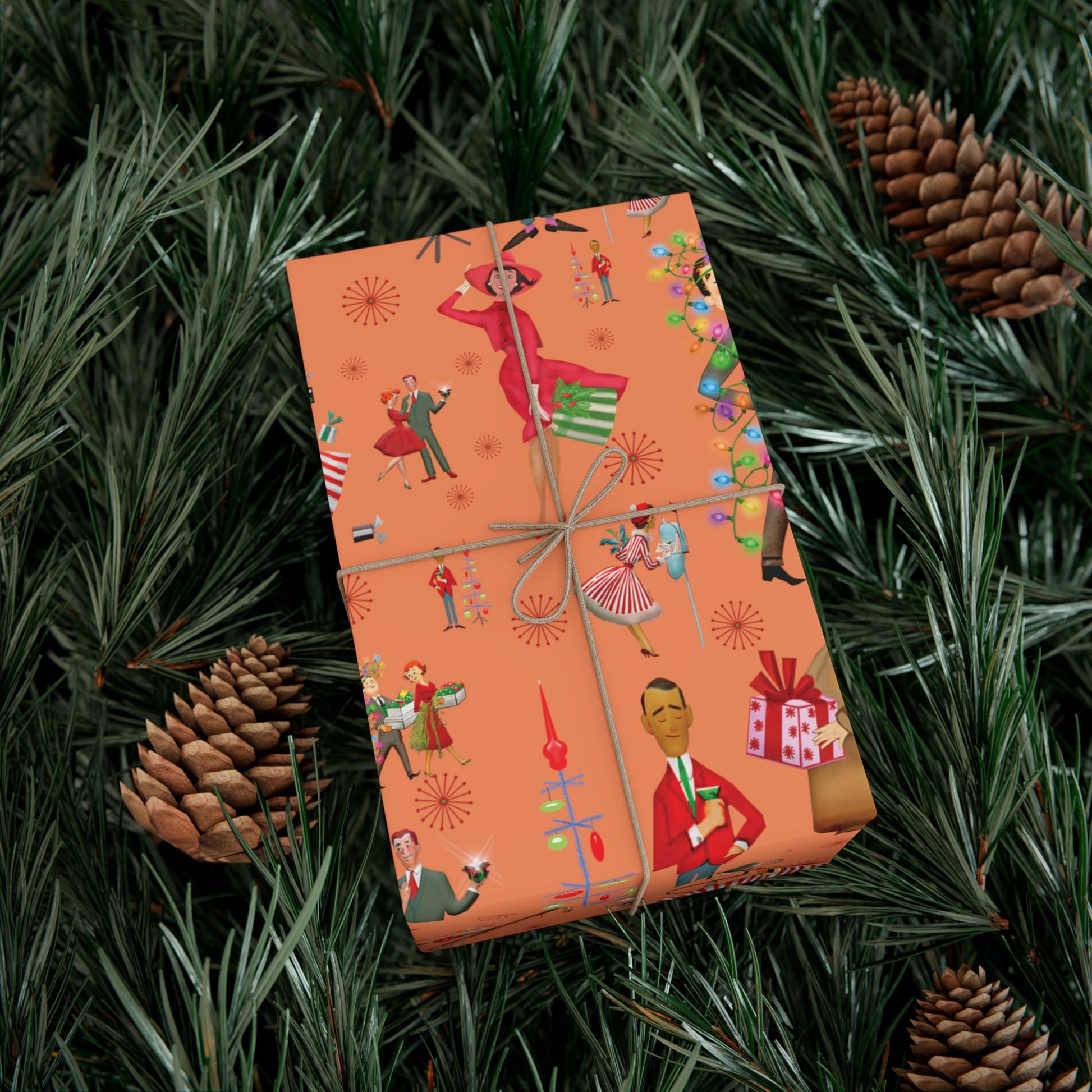 Christmas Vintage 50s Retro Wrapping Paper | Classic Holiday Designs | Nostalgic Gift Wrap | Mid-Century Holiday Patterns | Unique Retro Christmas Decorations | Festive Retro Style Christmas - MRSBYVALLE