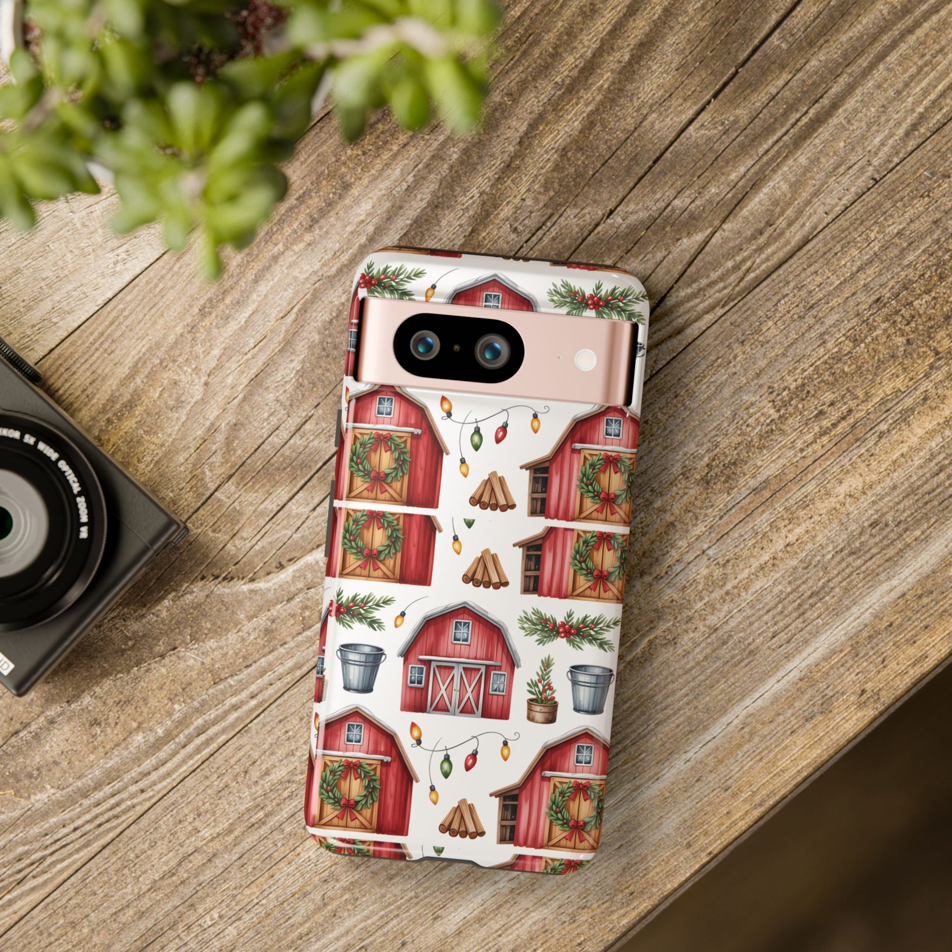 Farmhouse Christmas Design Phone Case - Stylish, Protective Cover for All Models Gift for Mom Accessory Gift for Her