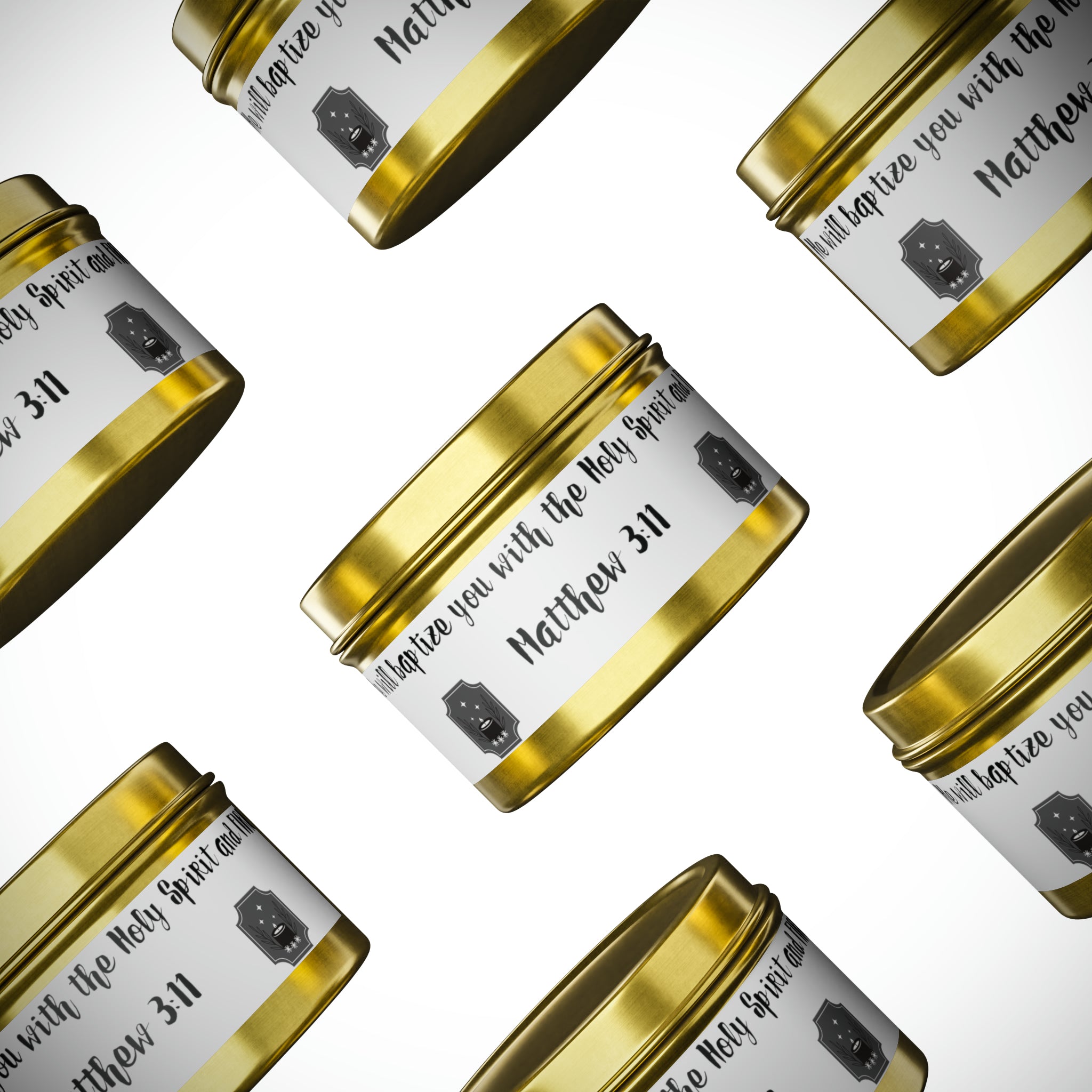 New House Sacred Light Divine Verse Tin Candles Embrace Peace with 4oz/8oz Coconut Soy Wax, Hand-Poured in USA. Lead-Free Wick, 20-40hr Burn. Evergreen, Vanilla, More Spiritual Ambiance Awaits Pure Harmony Grace..