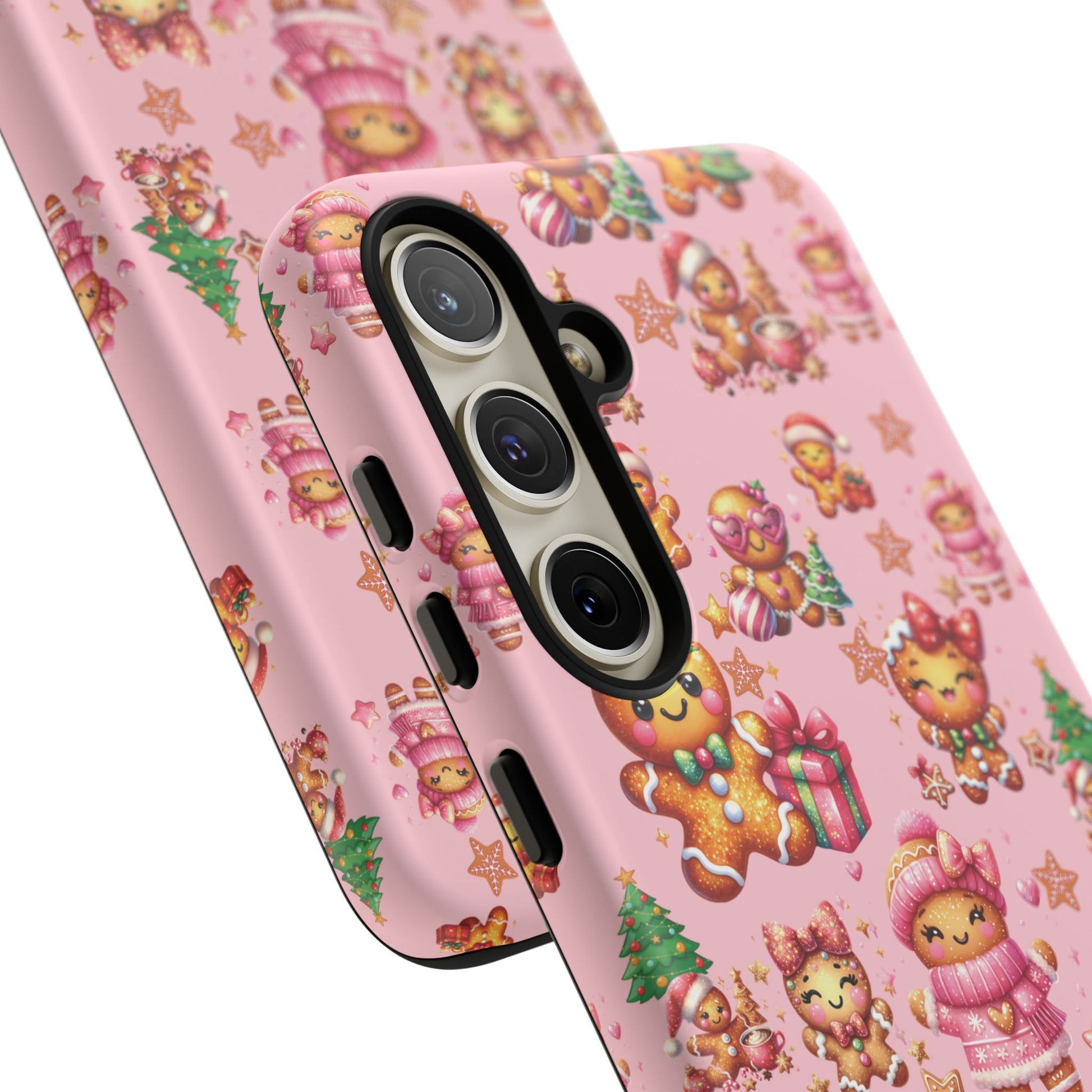 Adorable Pink Gingerbread Girl Phone Case Girly Holiday Vibes, Sweet Christmas Aesthetic, Cute & Festive Gift Idea for Her, Fun Protective Cover
