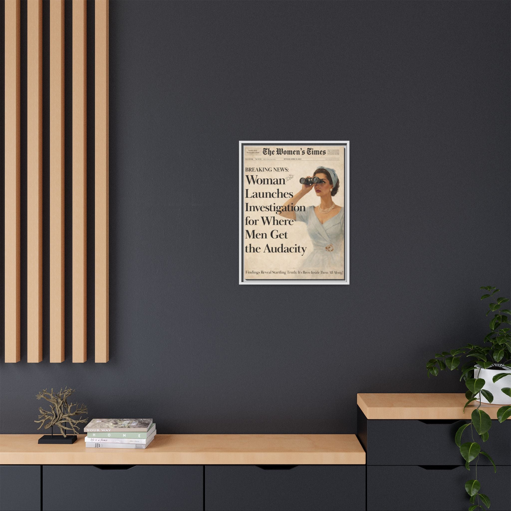 Vintage Funny Women's Retro Art Matte Canvas Framed — Retro Inspirational Wall Art