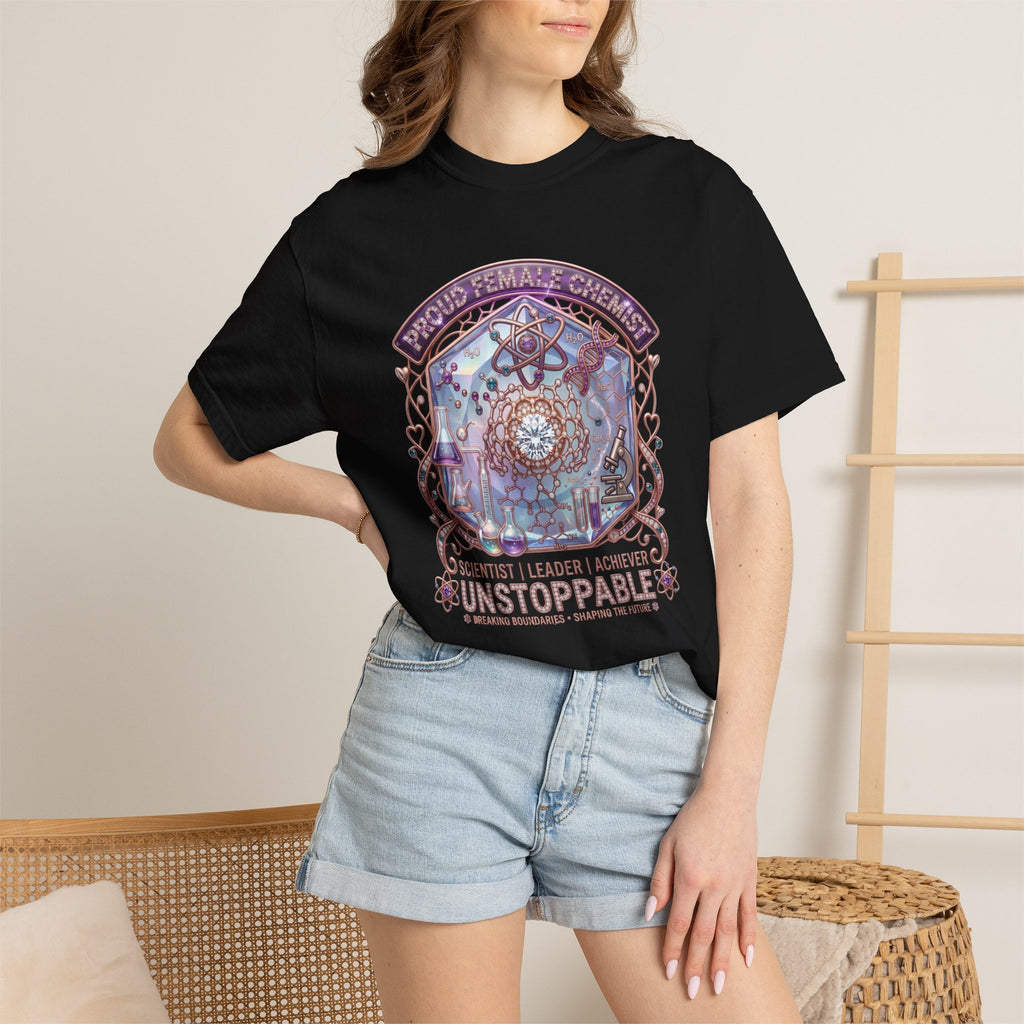 T-Shirt 'Unstoppable' Scientist Leader Achiever Graphic Tee Proud Chemist. Scientist. Leader. Unstoppable. STEM Graphic Tee