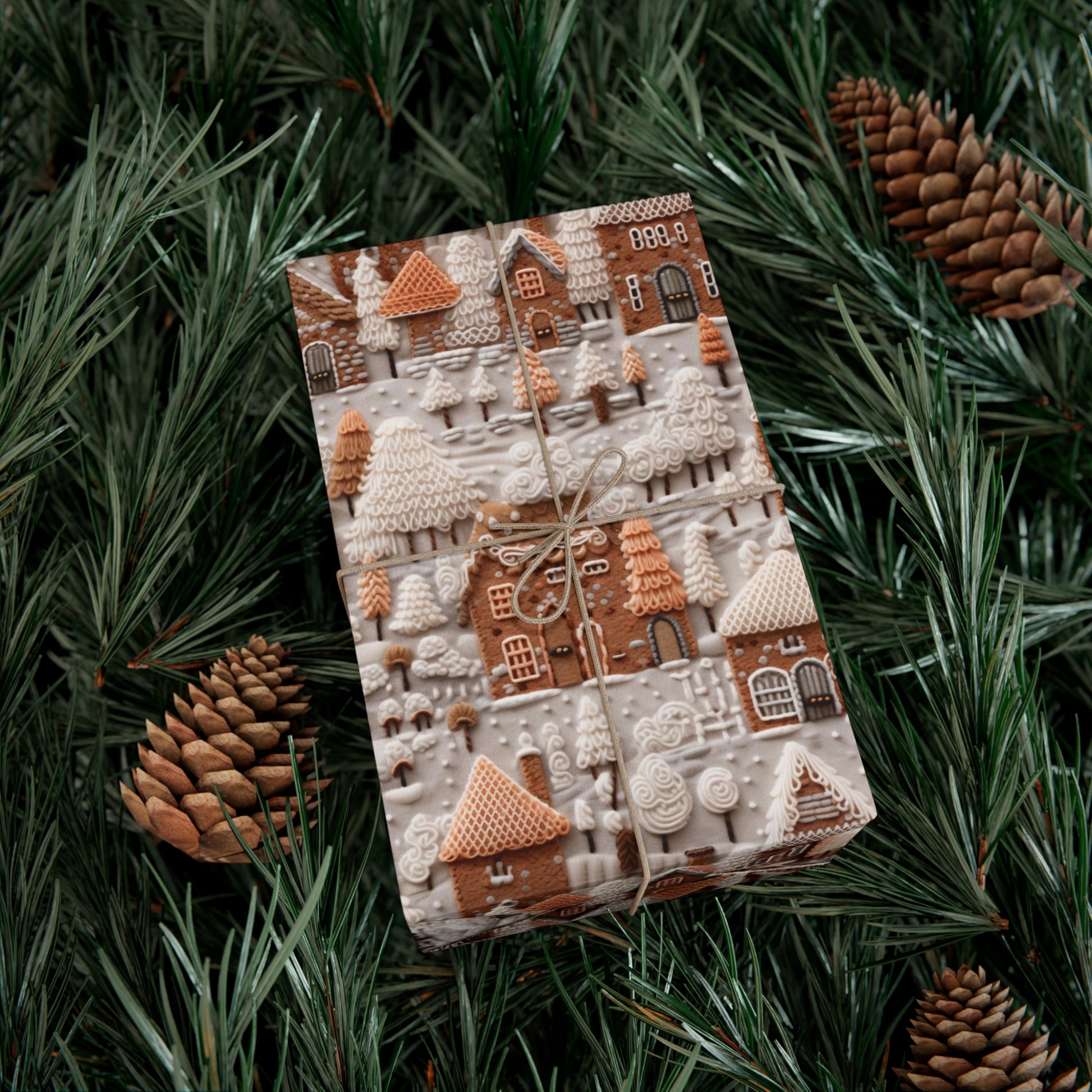 Charming Gingerbread House Wrapping Paper - Festive Holiday Design, Premium Quality, 100% Recyclable, Perfect for Christmas Gifts and Special Occasions - MRSBYVALLE
