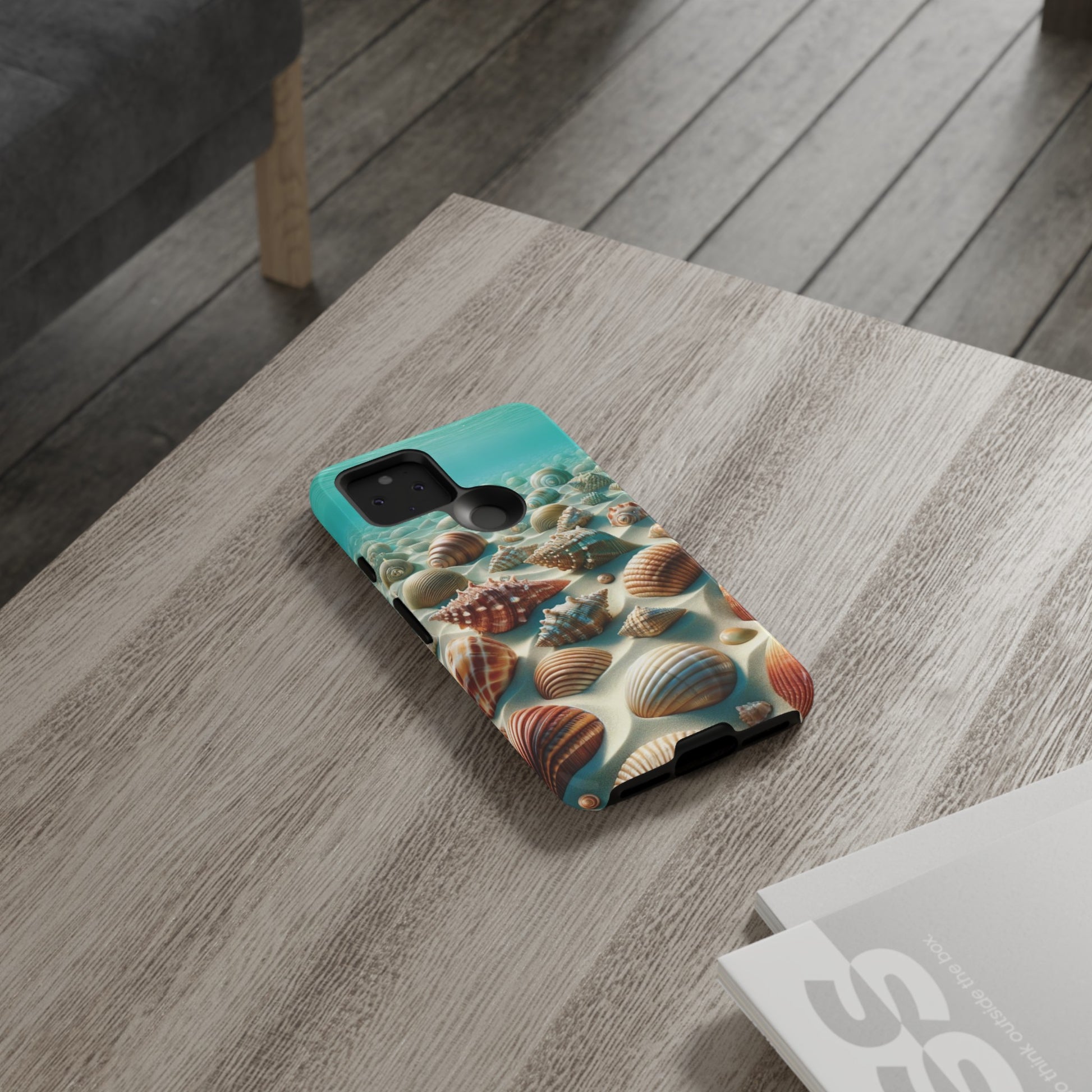 Plush Ocean Bliss Turquoise Seashell Ocean Beach View Protective Phone Case Gift for Her Phone 15, Samsung iPhone Samsung Gift for Her Case iPhone 15, Samsung iPhone Samsung Accessory Gift for Her.