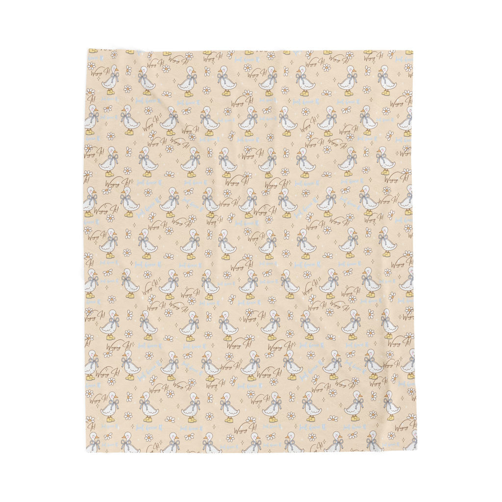 Velveteen Plush Blanket, Silly Goose Design, Funny Animal Print Throw, Cozy Bedding, Cute Kids Bedroom Decor, Comfy Sofa Couch