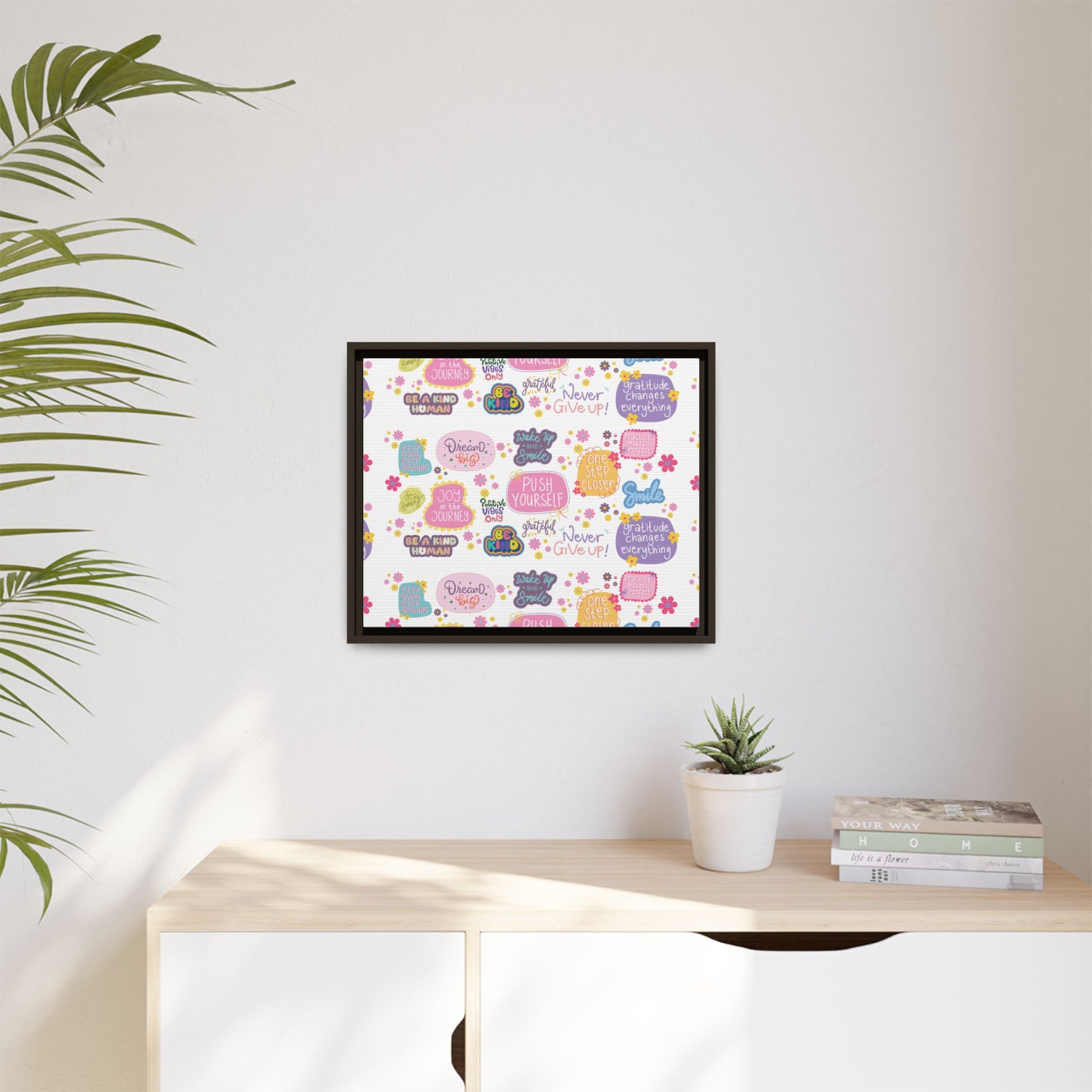 Good Vibes Only Canvas Wall Art – Ready‑to‑Hang Motivational Quote Picture, Positive Affirmation Home & Office Décor, Uplifting Gift Idea Bedroom, or Office Décor Gift for Mom