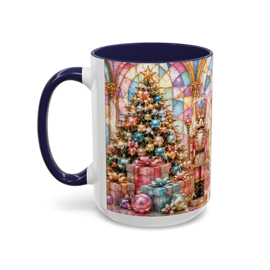 Nutcracker Christmas Coffee Mug – Festive Stained-Glass Holiday Accent Cup (11/15oz) Gift for Her