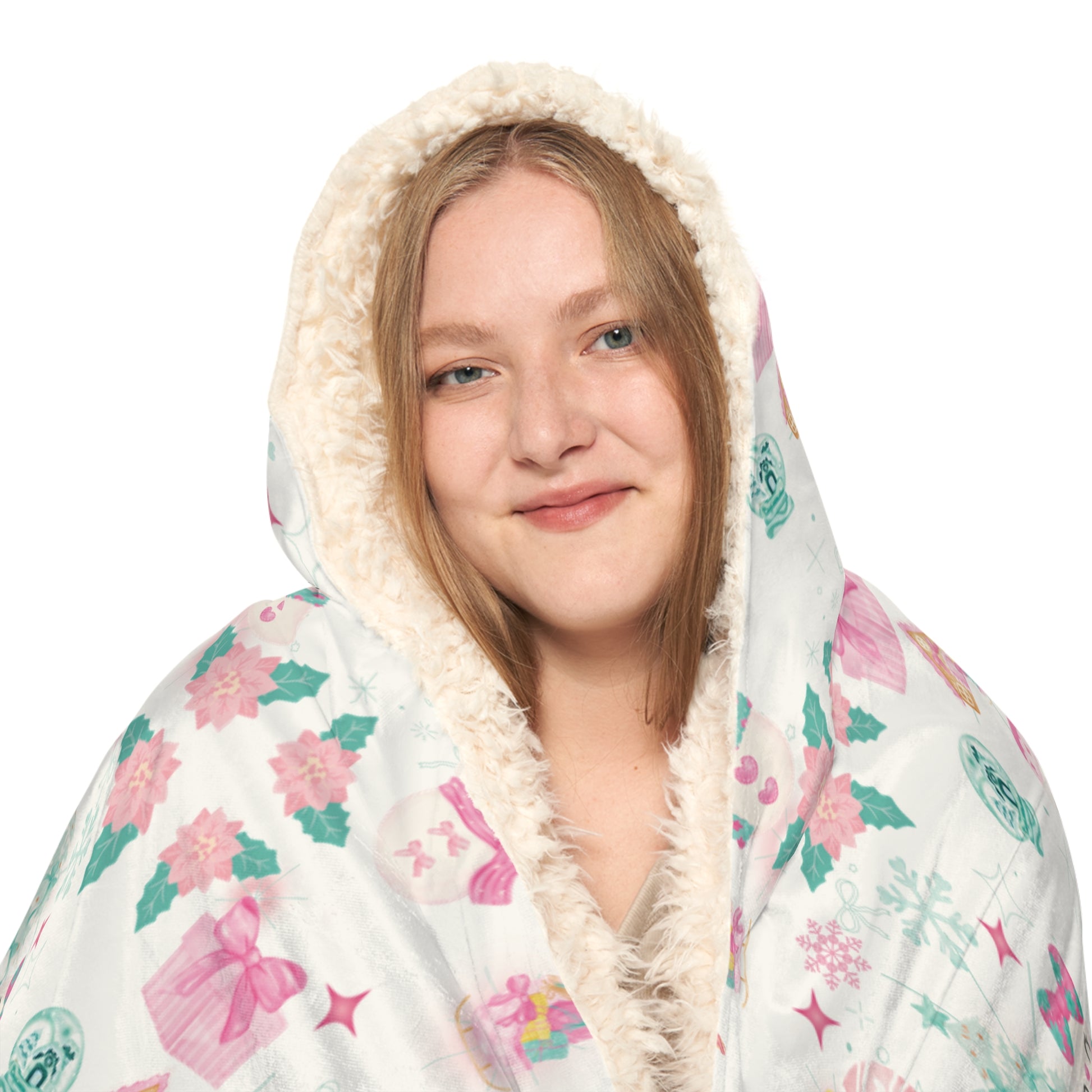Cozy Christmas Theme Hooded Snuggle Blanket – Soft Throw for Her, Winter Warmth, Movie Nights, Relaxation, Home Comfort, Christmas Gift Idea