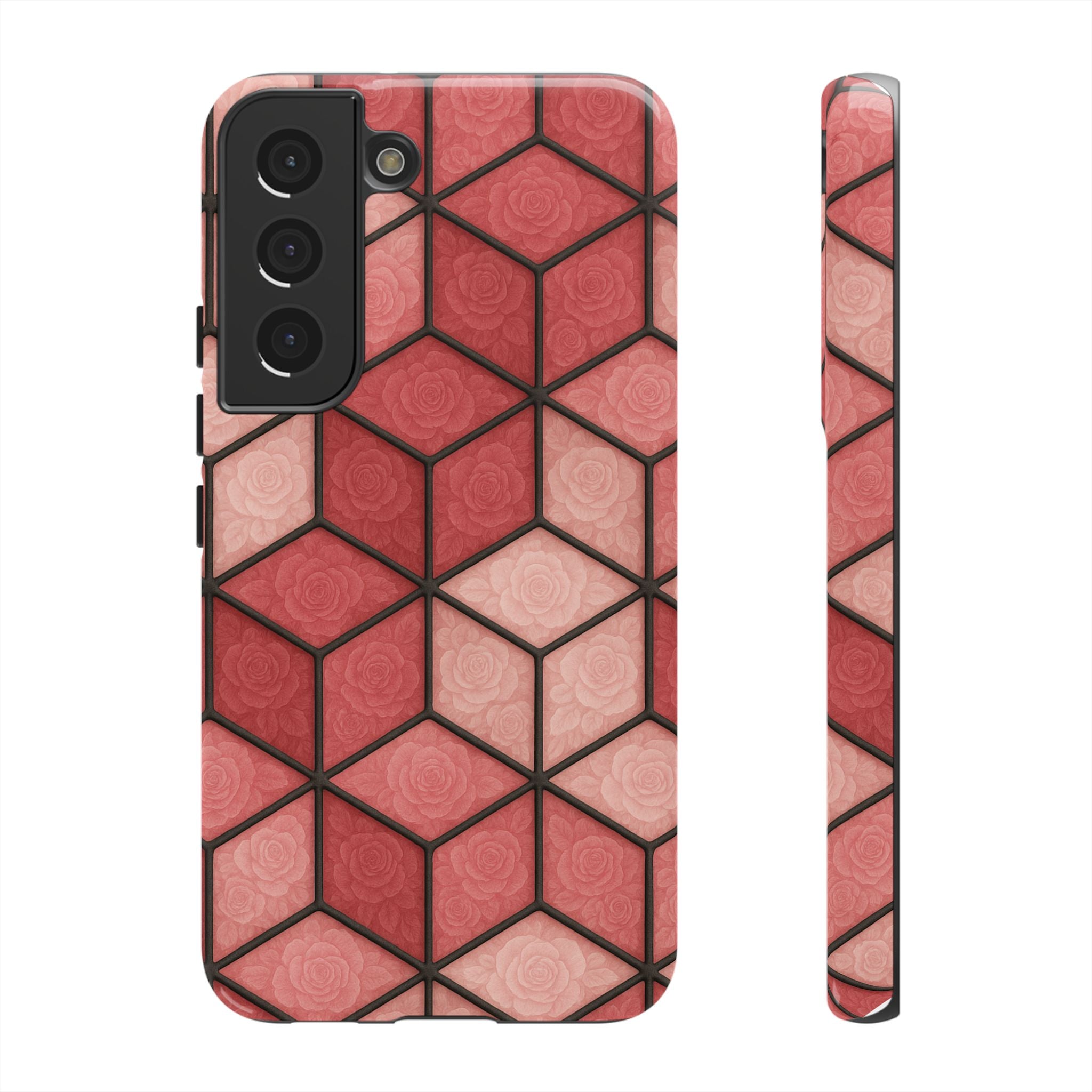 Geometric Stained Glass Illusion Phone Case Colorful Abstract Art, Aesthetic Protective Cover for iPhone, Samsung & Google, Unique Gift Idea Mom