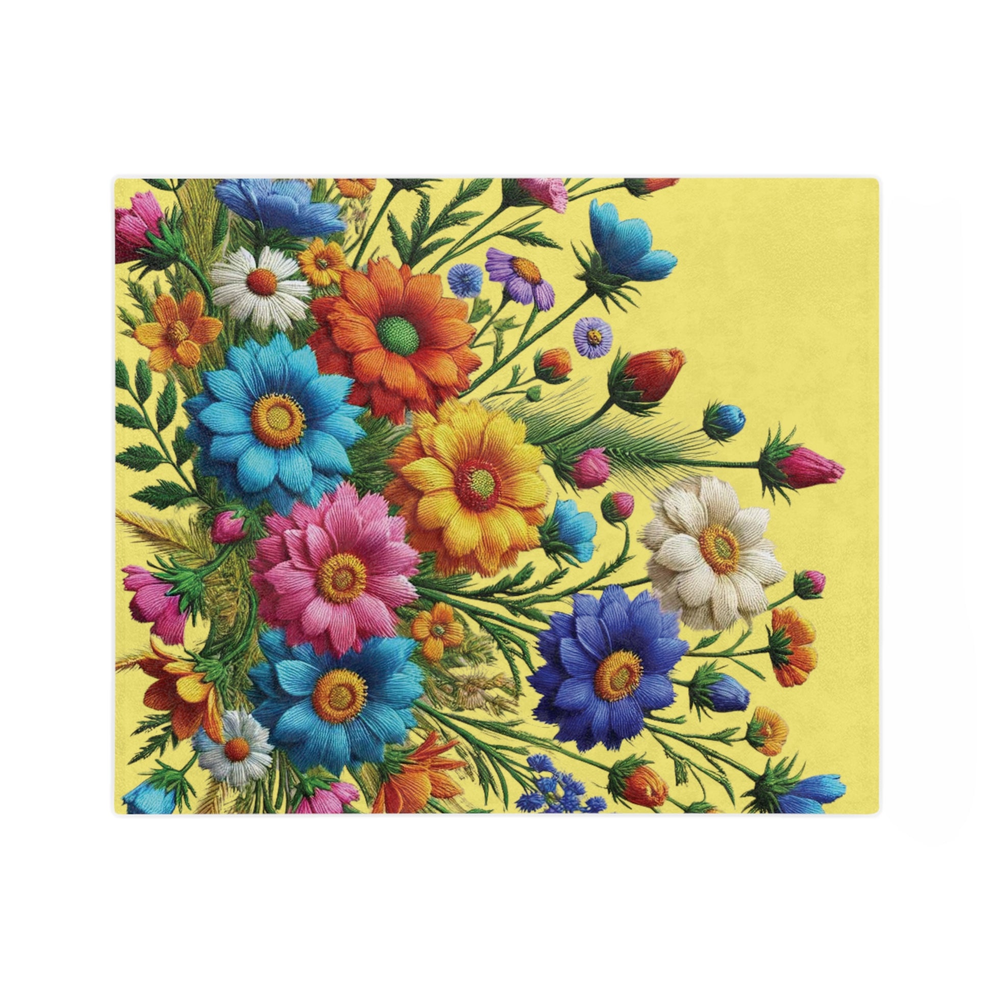 Minky Blanket Yellow Bright Floral Wildflowers Throw Ultra-Soft Minky Blanket Cozy Comfort Blanket Elegant Home Decor Plush Microfiber for Maximum Comfort Blanket, Perfect for Snuggling Decor, Cozy All-Season Warmth, Housewarming Gift Throw - MRSBYVALLE