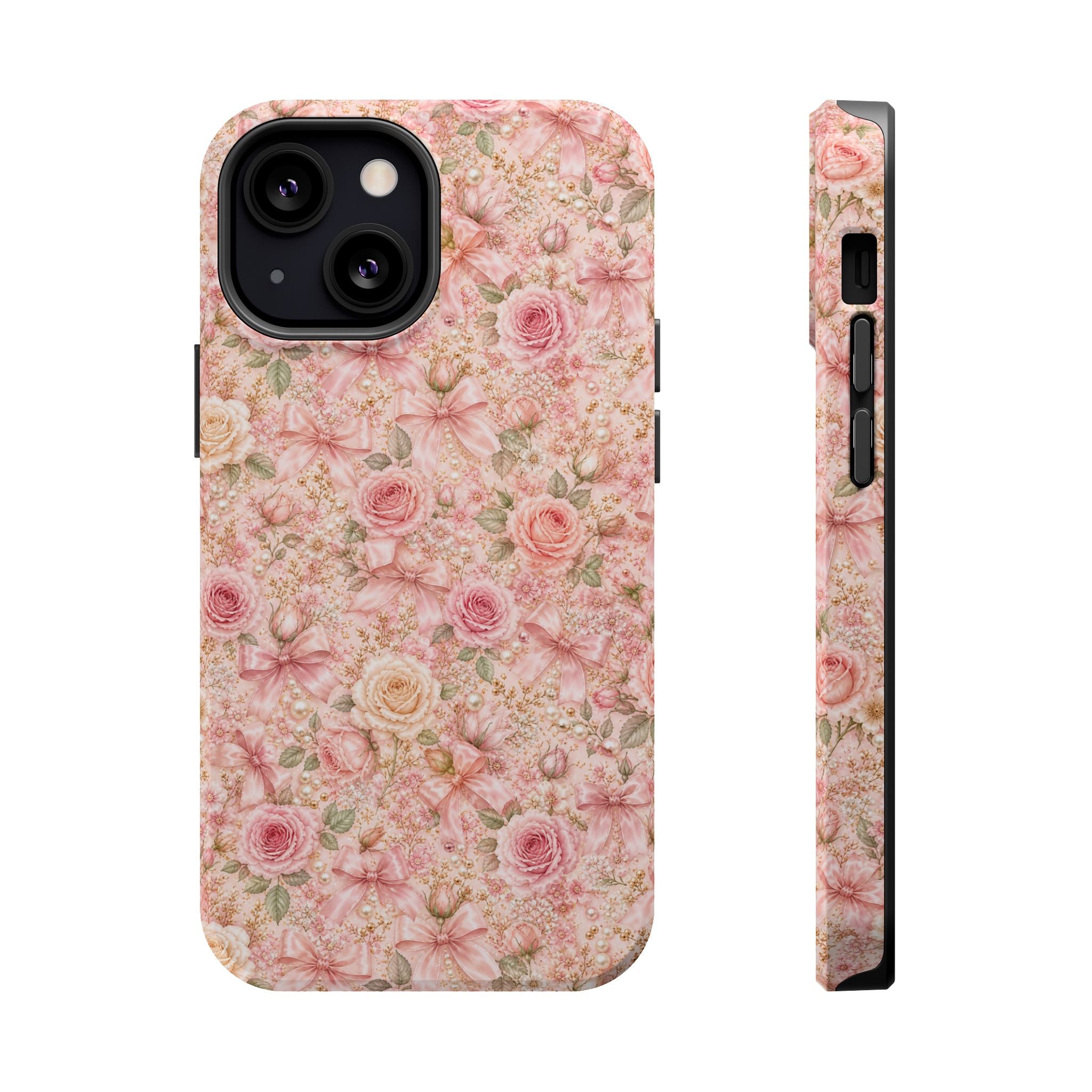 Floral Rose Pattern Magnetic Impact-Resistant Phone Case iPhone and Samsung