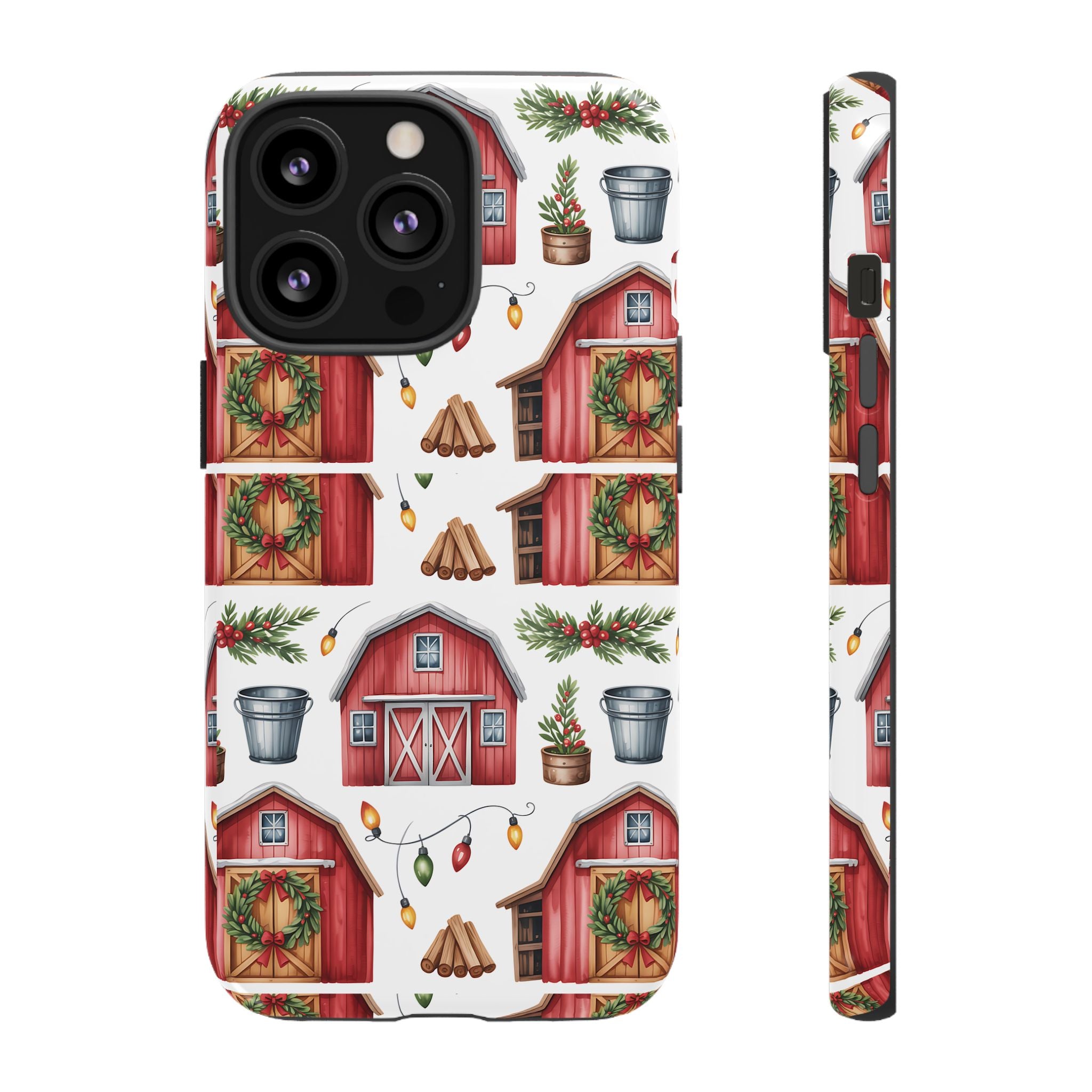 Farmhouse Christmas Design Phone Case - Stylish, Protective Cover for All Models Gift for Mom Accessory Gift for Her