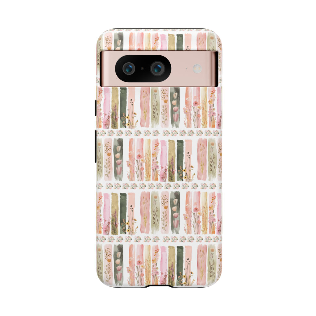 Pastel Brushstroke Floral Phone Case Soft Illusion Flower Design, Aesthetic Protective Cover, Feminine Style, Cute Gift for Her, Fits Most Models