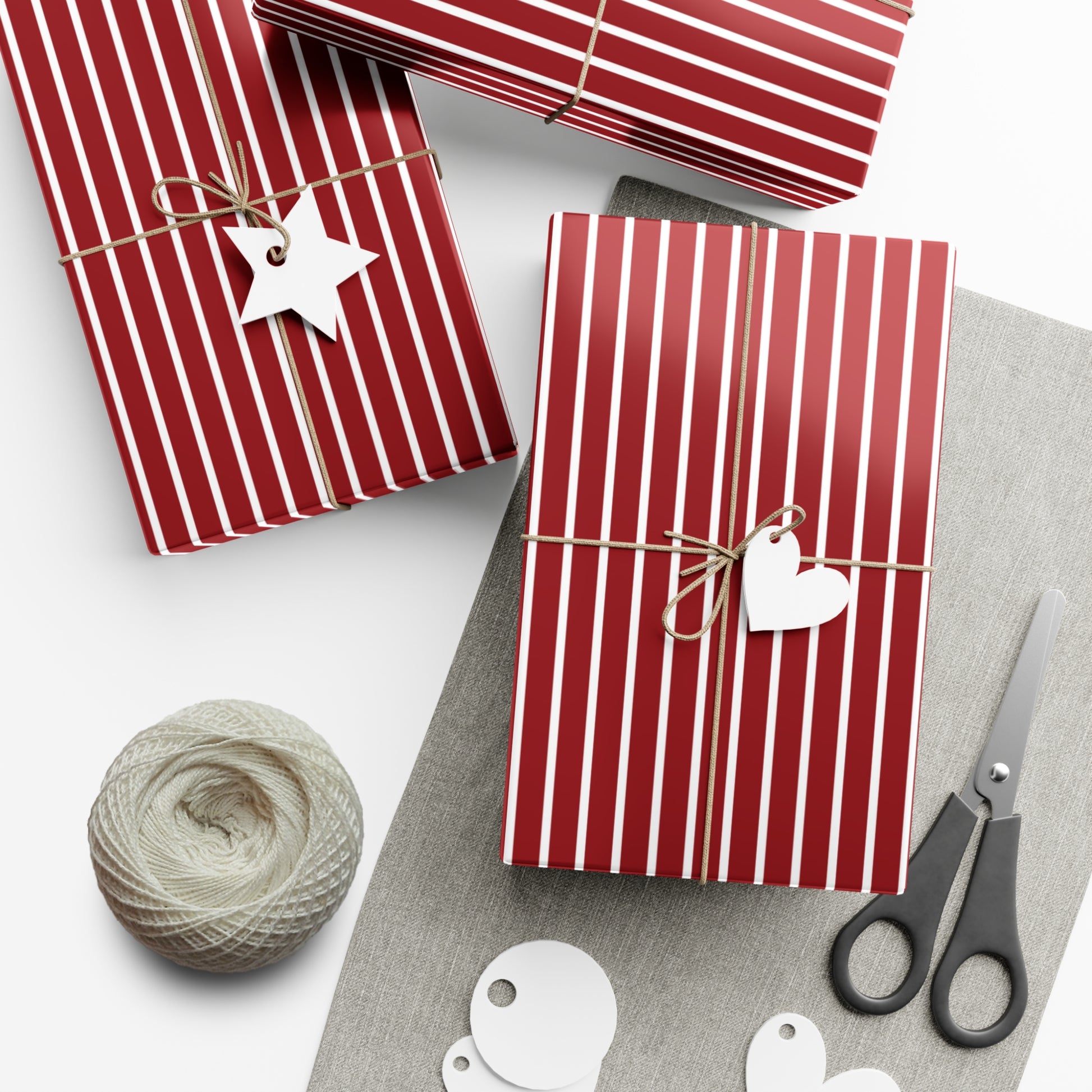 Festive Red and White Stripes Wrapping Paper Classic Holiday Design for Perfectly Wrapped Gifts, 100% Recyclable, Ideal for Christmas, Birthdays, and Special Occasions Christmas Decorations Festive Retro - MRSBYVALLE