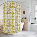 Yellow Daisy Checker Shower Curtain — Retro Floral Bath Decor