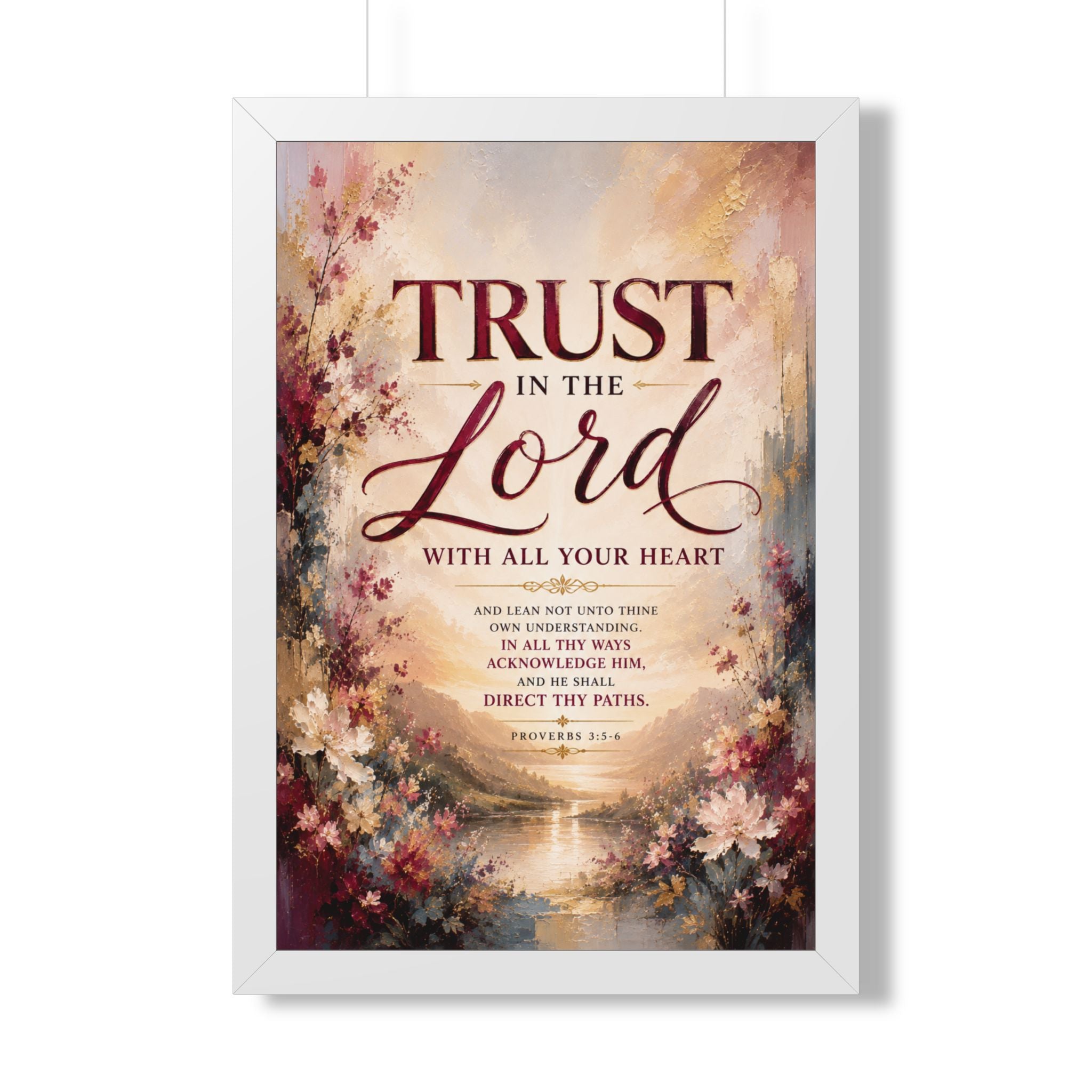 Trust in the Lord Scripture Art Poster | Framed Vertical Poster