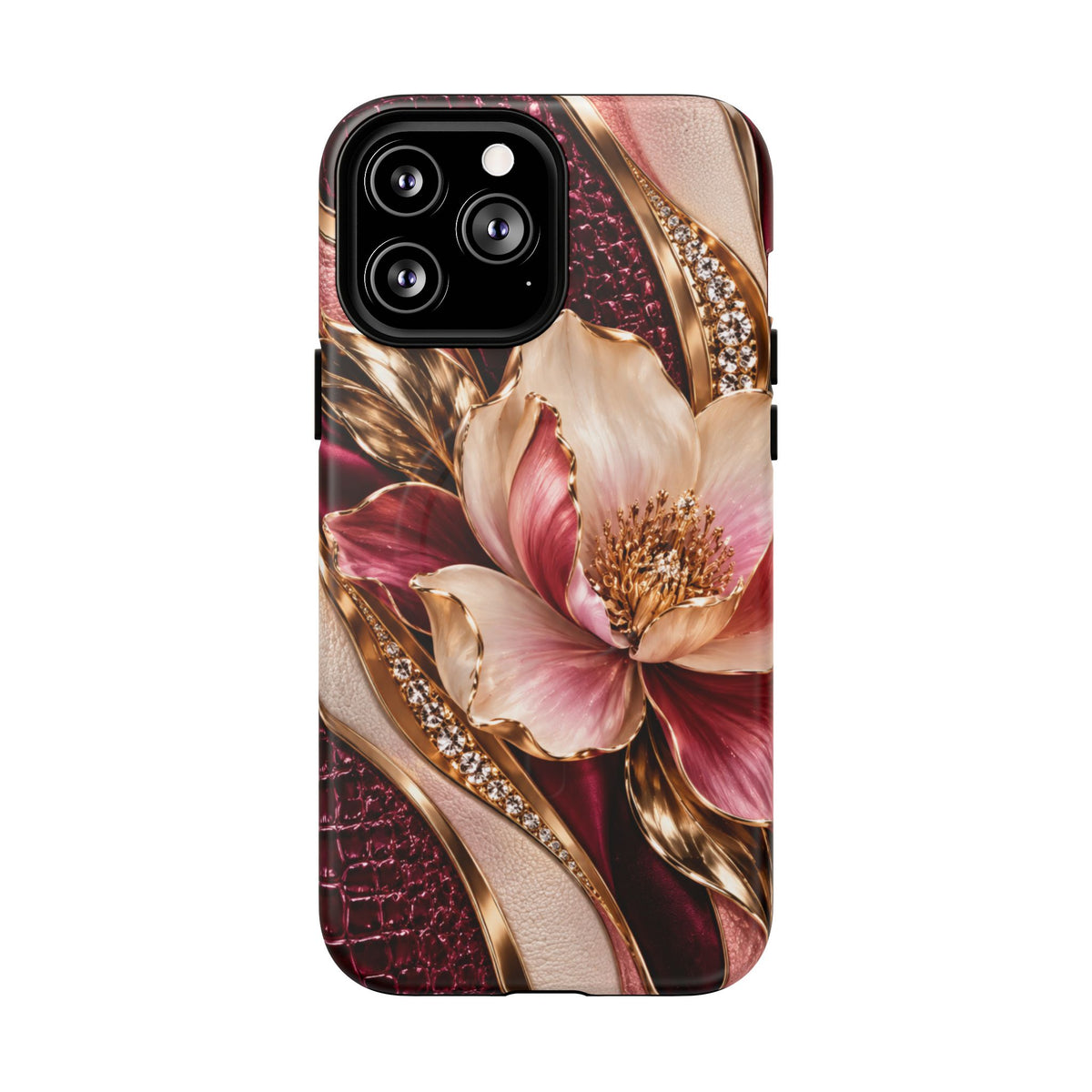 Magnetic Tough Phone Case — Vintage Rose Floral Armor