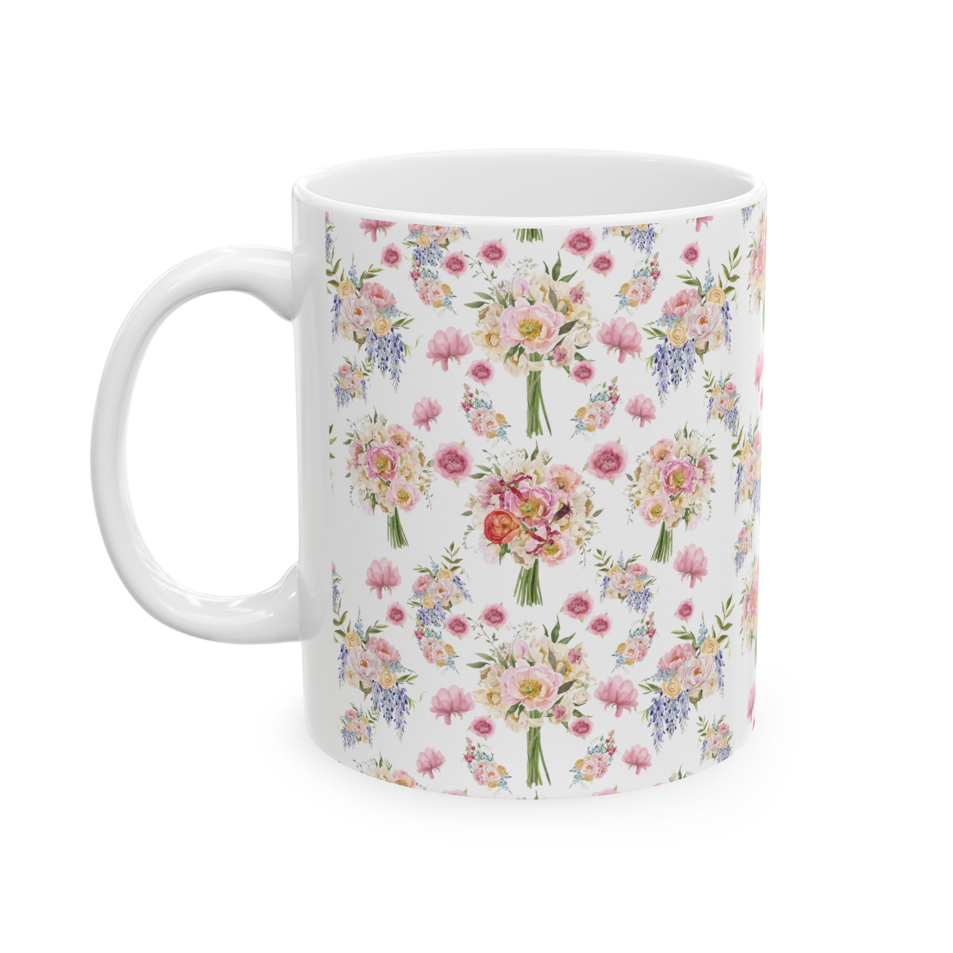 Pastel Wildflower Coffee Ceramic Mugs Perfect for Your Morning Brew | 11 oz & 15 oz Sizes Floral Mug for Tea, Cocoa, and More Unique Bohemian Design Gift for Nature Lovers - MRSBYVALLE