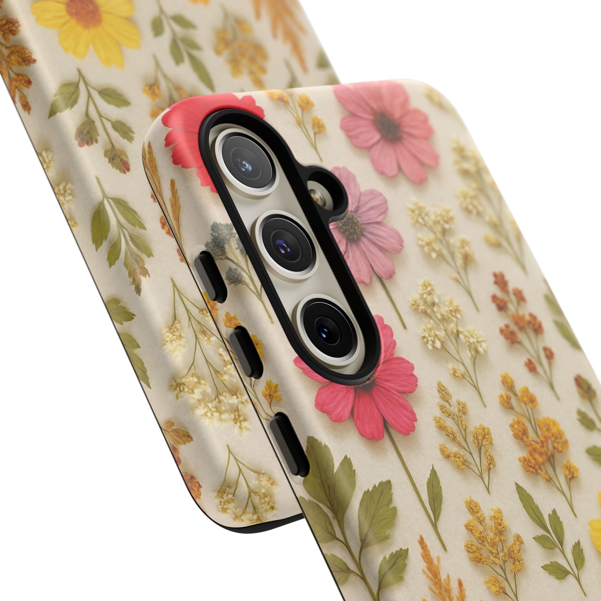 Dried Flowers Illusion Phone Case – Realistic Botanical Aesthetic, Colorful Pressed Floral Art, Trendy Nature-Inspired Protective Cover  iPhone & Samsung Models