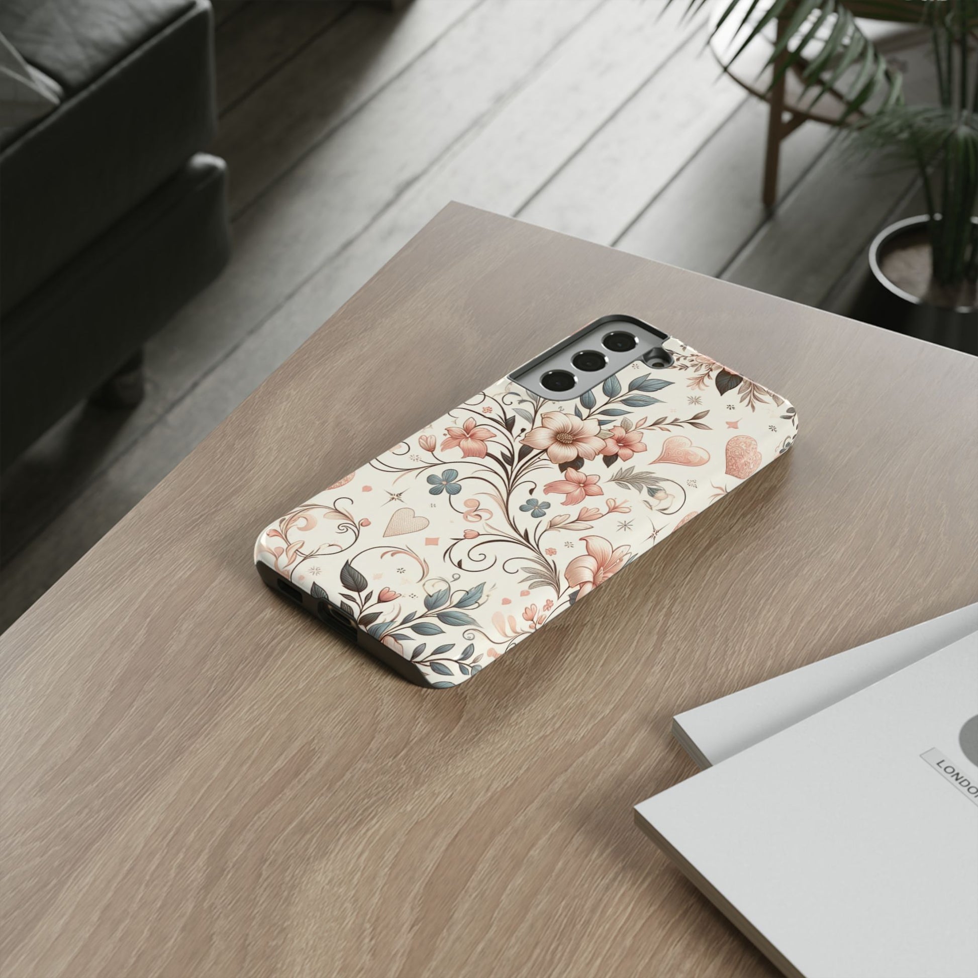 Floral Design Luxury Phone Tough Case Floral Elegant Durable Stylish for Modern Devices iPhone 17, 16 15, Samsung iPhone Samsung Accessory Gift for Her