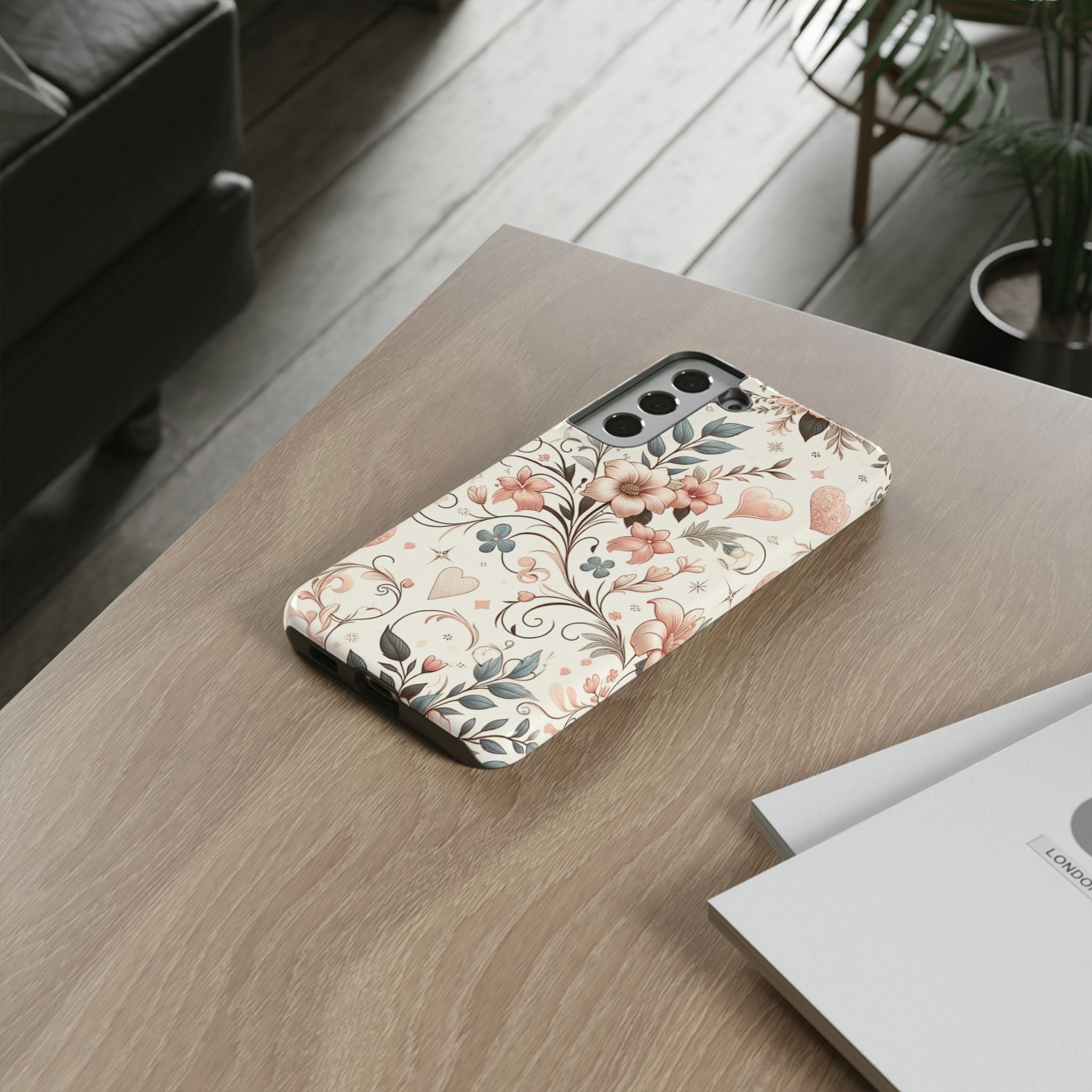 Floral Design Luxury Phone Tough Case Floral Elegant Durable Stylish for Modern Devices iPhone 17, 16 15, Samsung iPhone Samsung Accessory Gift for Her