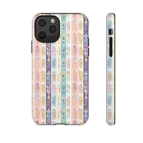 Boho Pastel Feathers Modern Watercolor Abstract Phone Case Compatible with iPhone, Samsung & More - Stylish, Durable Protection with Vibrant Artistic Design Perfect Gift for Her