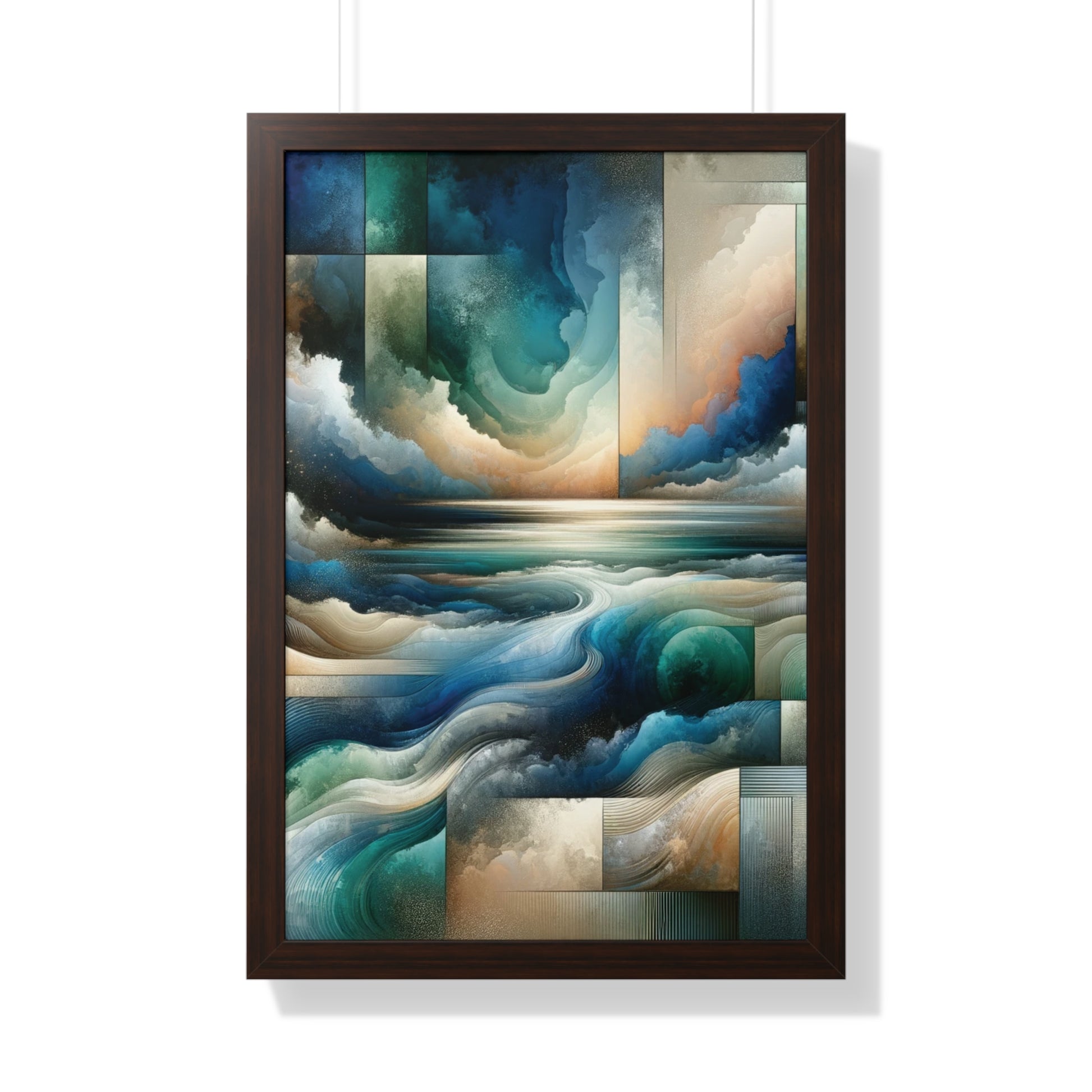 Contemporary Elegance Abstract Modern Art Framed Canvas Print Wall Classic Encased in Black, White, or Walnut Frames with Durable Acrylic Protection Ready to Hang Timelessly Crafted..