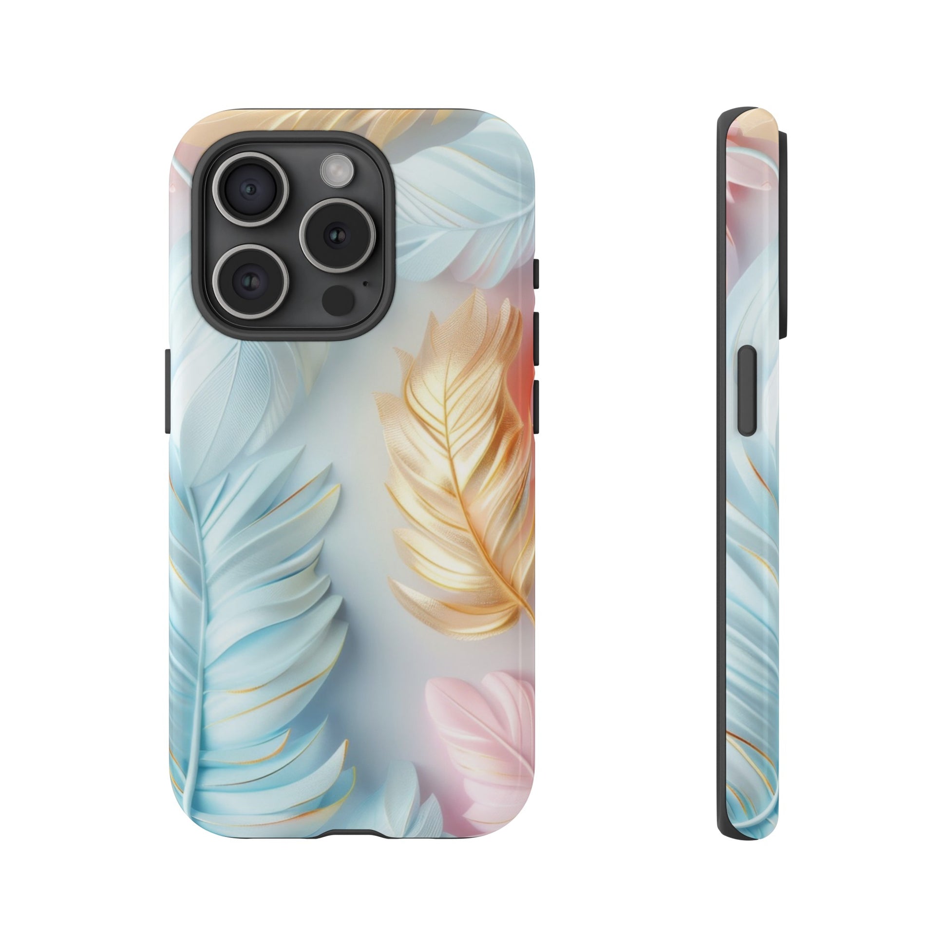 Pastel Feathers Protective Phone Case Gift for Her Phone 15, Samsung iPhone Samsung Gift for Her Case iPhone 15, Samsung iPhone Samsung Accessory Gift for Her