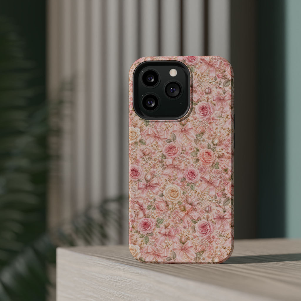 Floral Rose Pattern Magnetic Impact-Resistant Phone Case iPhone and Samsung