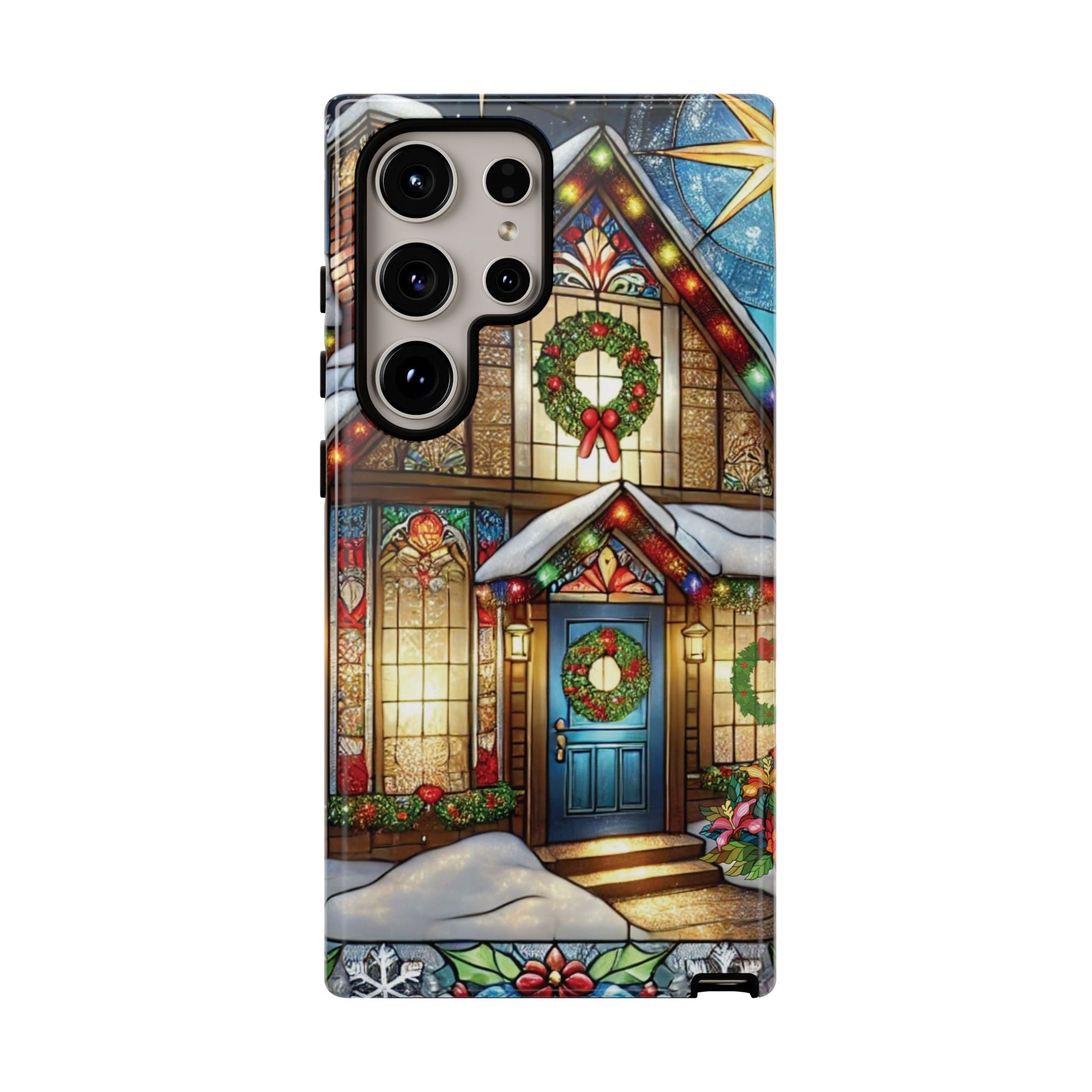 Stain Glass Christmas Phone Case Unique Holiday Protection for Your Device | Stylish & Durable Cover Gift for Her Phone 15, Samsung iPhone Samsung Accessory Gift for Her - MRSBYVALLE