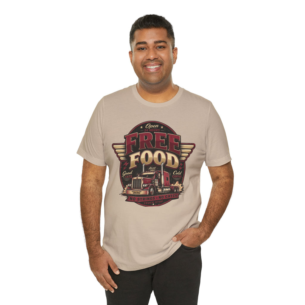 Funny "Free Food" Food Truck T-Shirt Perfect for Dad or Husband