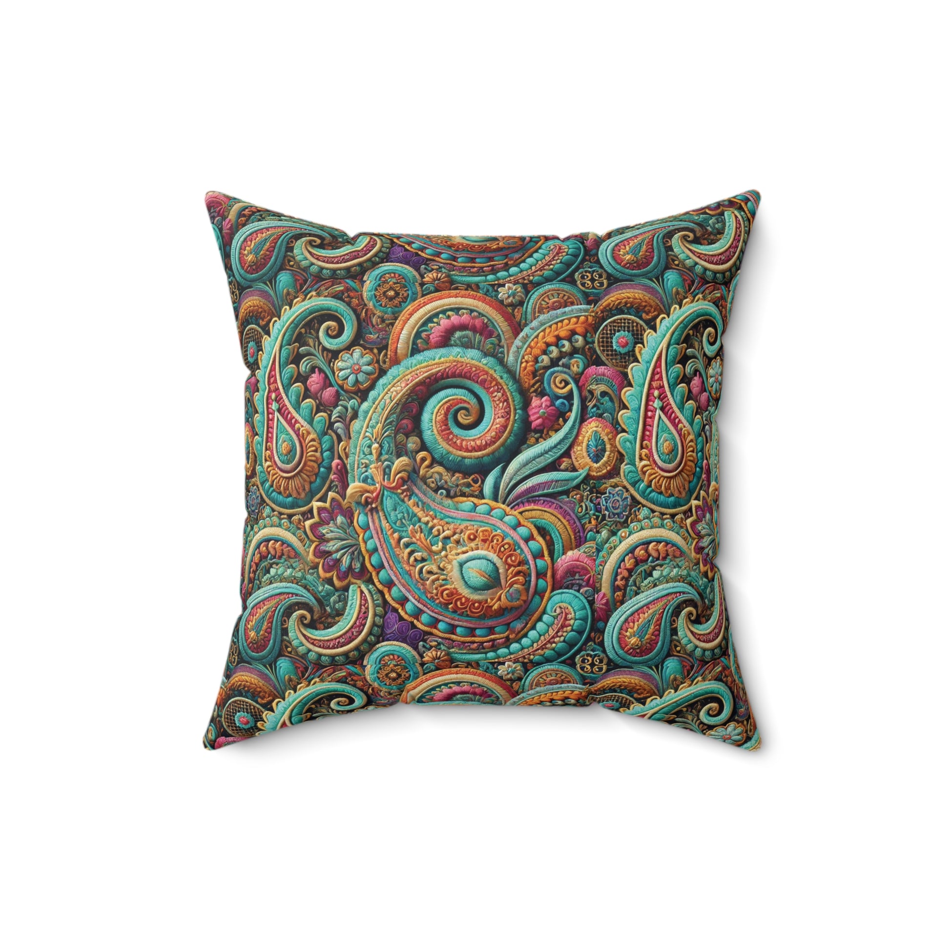 Paisley Floral Pastel Square Pillow Stylish Home Decor Accent for Living Room, Bedroom, or Gifts | Soft & Durable 100% Polyester with Double-Sided Print