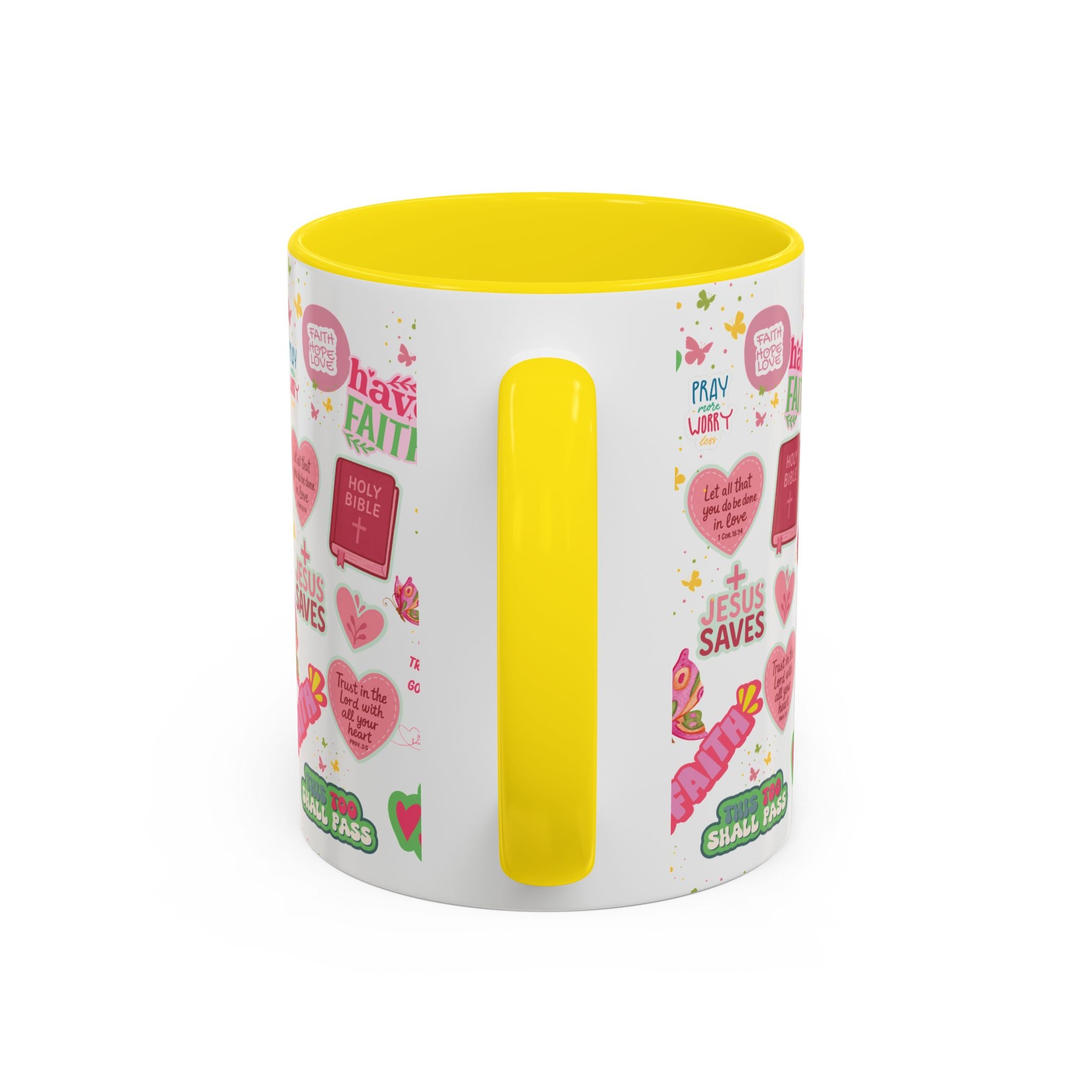 Commencez votre journée avec la foi | Mug chrétien avec verset biblique | Cadeau inspirant pour chrétiens | Mug à café en céramique 325 ml et 443 ml Matins de printemps douillets