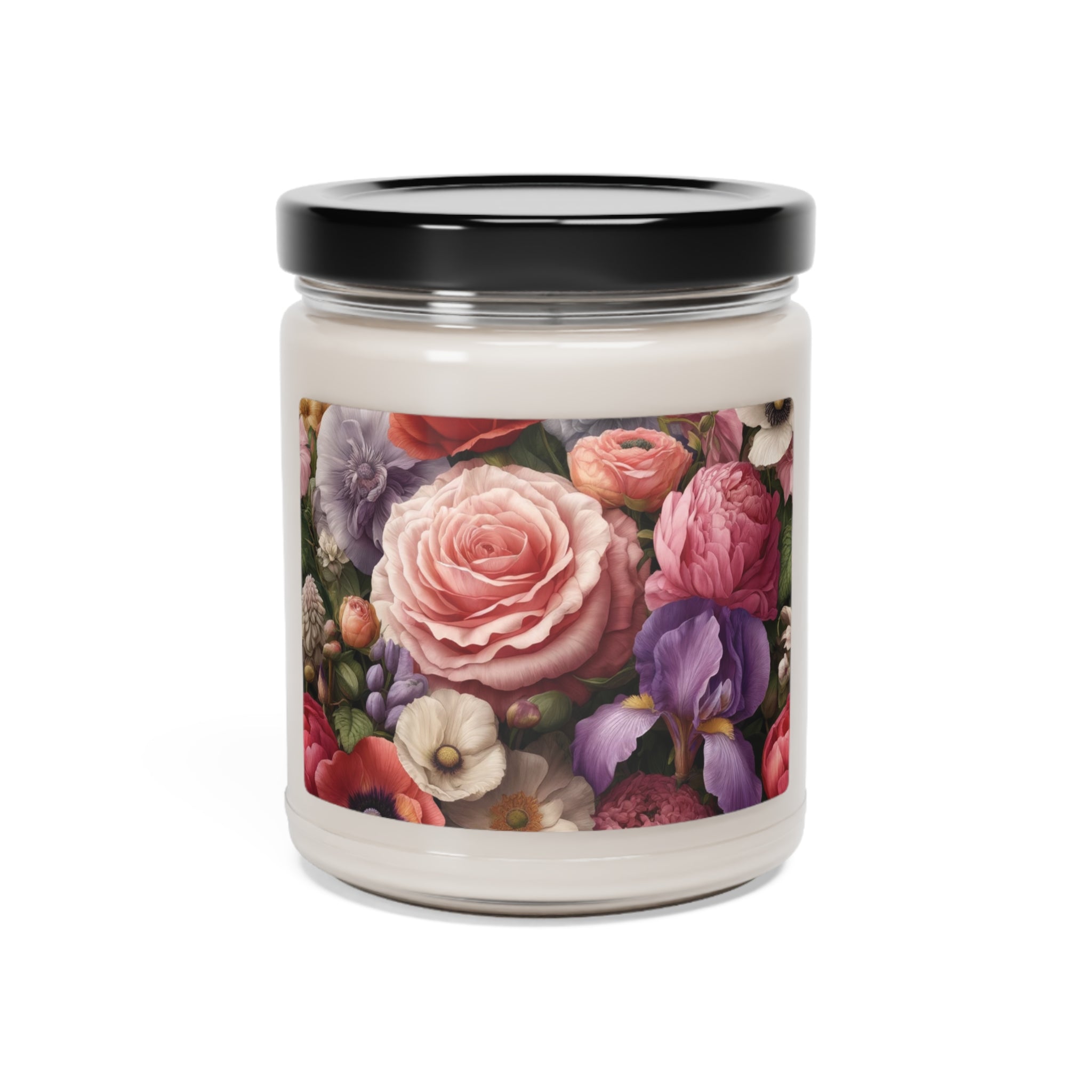 Botanical Bliss Scented 9oz Candle Rose, Peony, Sweet Pea, Poppy, and Clematis Harmony Perfect for Bedrooms, Home Offices, and Hallways Scented Soy Wedding, Bridal Shower, Mother's Day Gift Housewarming Gift.