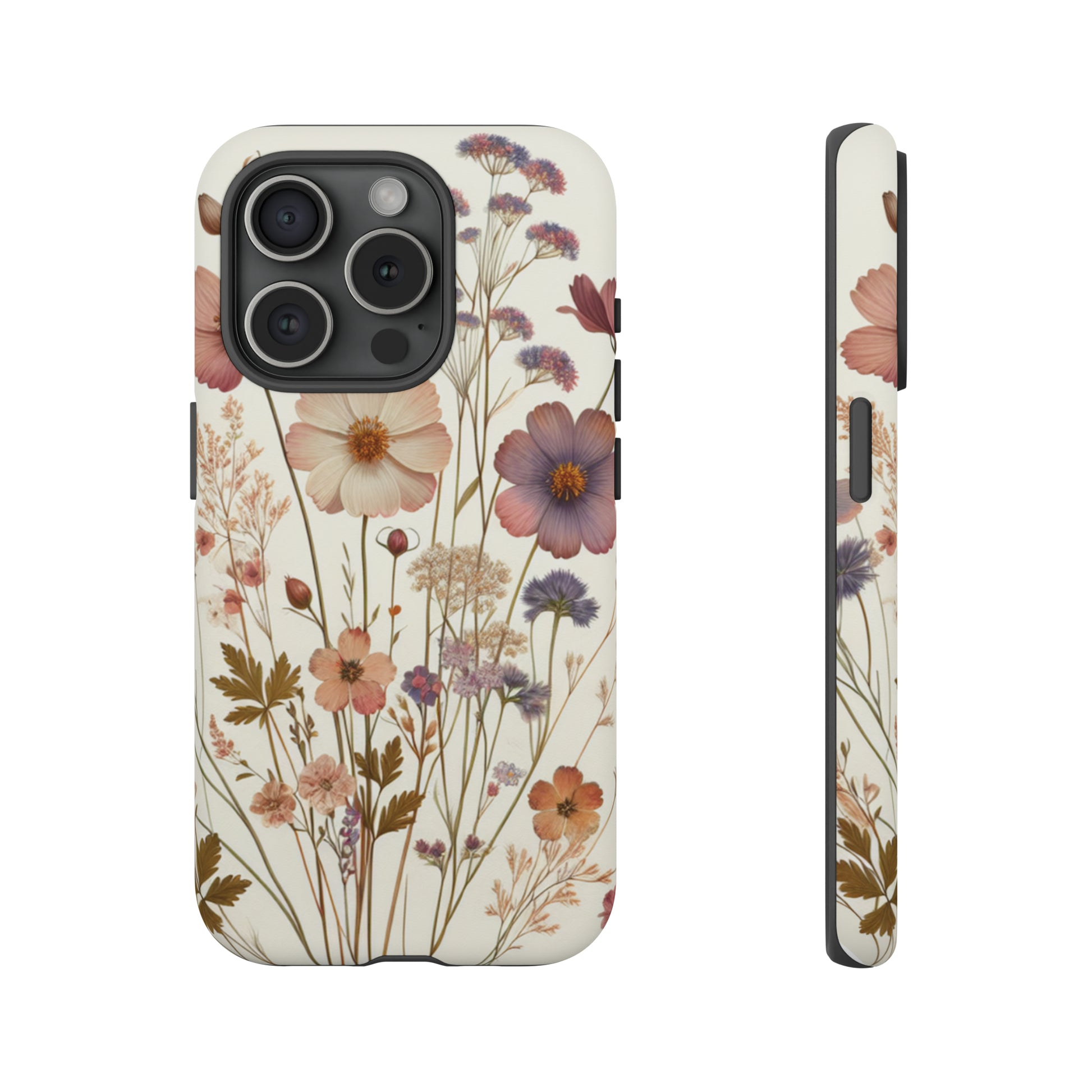 Wildflower Boho Luxury Phone Tough Case Floral Elegant Durable Stylish for Modern Devices iPhone 15, Samsung iPhone Samsung Accessory Gift for Her.