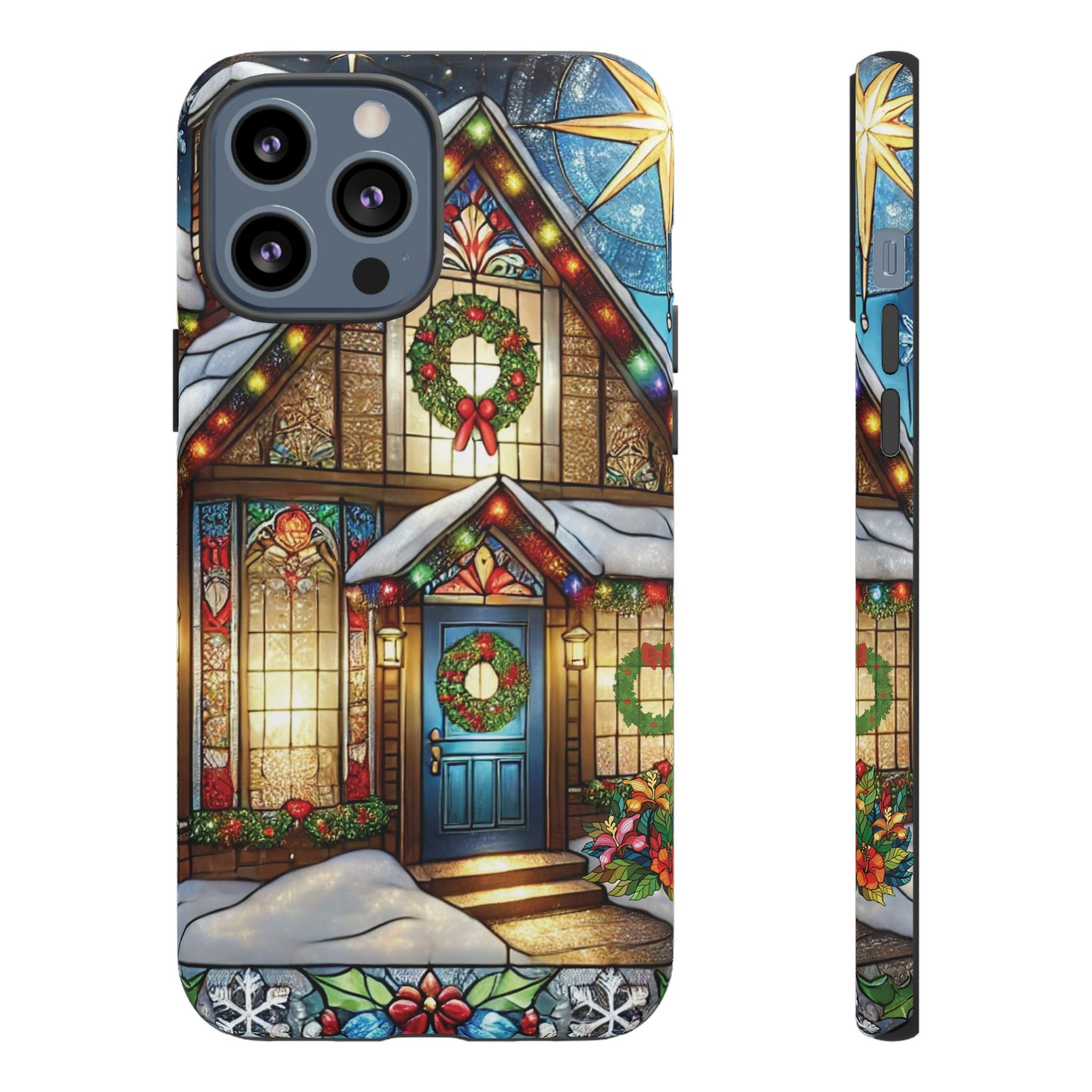 Stain Glass Christmas Phone Case Unique Holiday Protection for Your Device | Stylish & Durable Cover Gift for Her Phone 15, Samsung iPhone Samsung Accessory Gift for Her