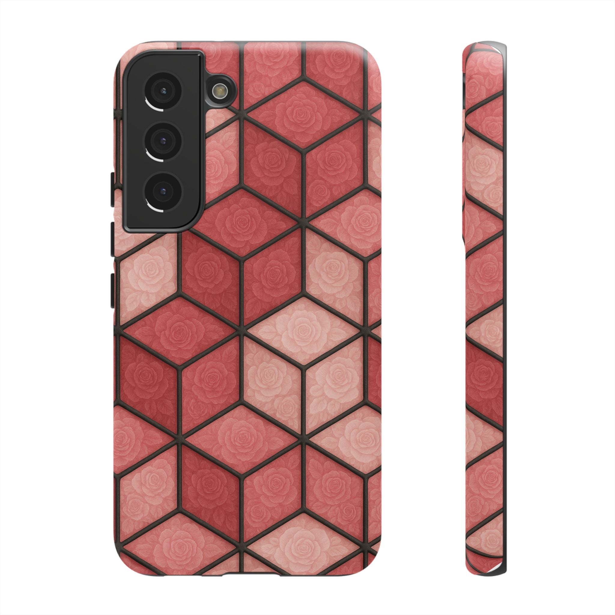 Geometric Stained Glass Illusion Phone Case Colorful Abstract Art, Aesthetic Protective Cover for iPhone, Samsung & Google, Unique Gift Idea Mom