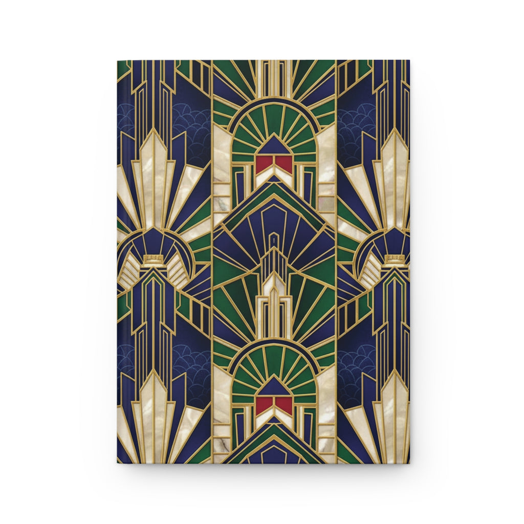 Imperial Art Deco Journal – Gold & Navy Geometric Executive Notebook Perfect Gift