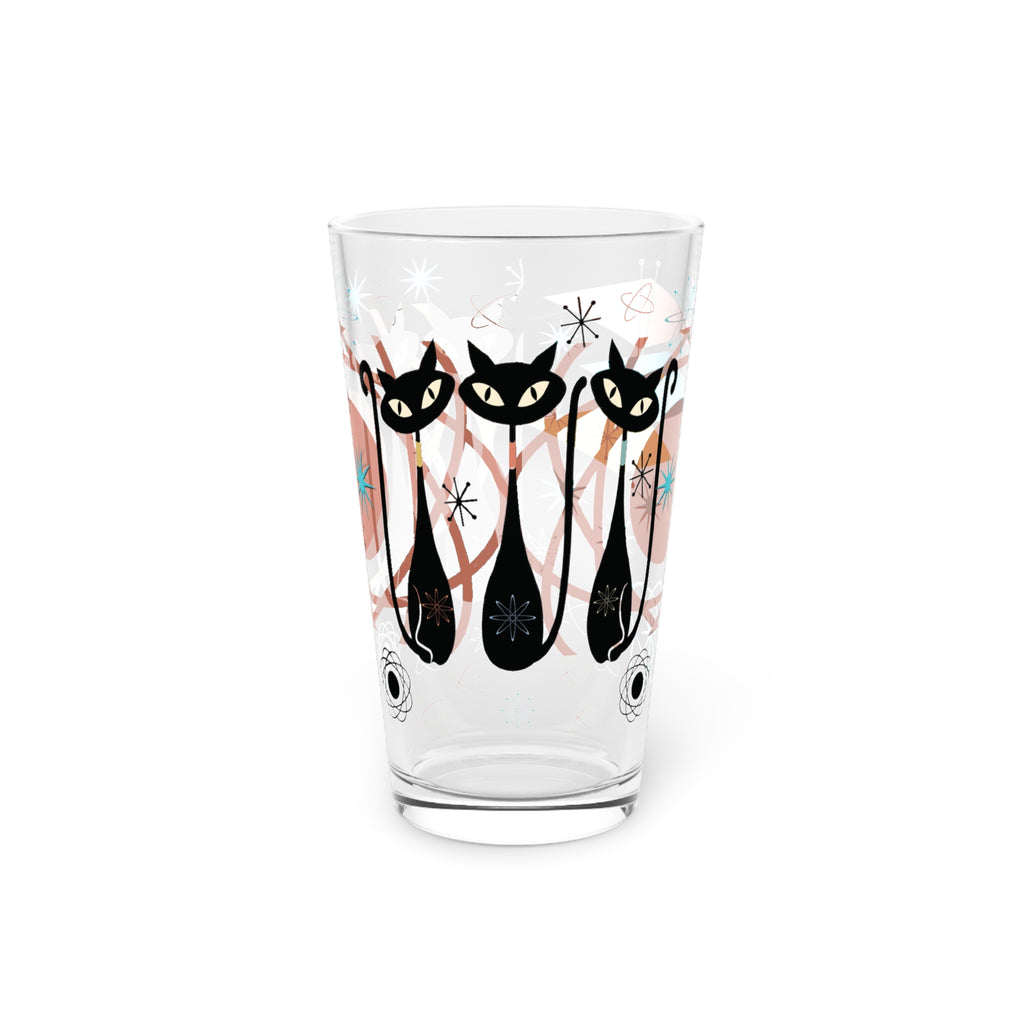 Atomic Cat Pint 16 Oz Glass Stylish & Durable Drinkware for Everyday Use, Perfect Gift Item Dishwasher Party Drinkware, Cocktail, Wedding Perfect for Parties Glassware, New House Gift.