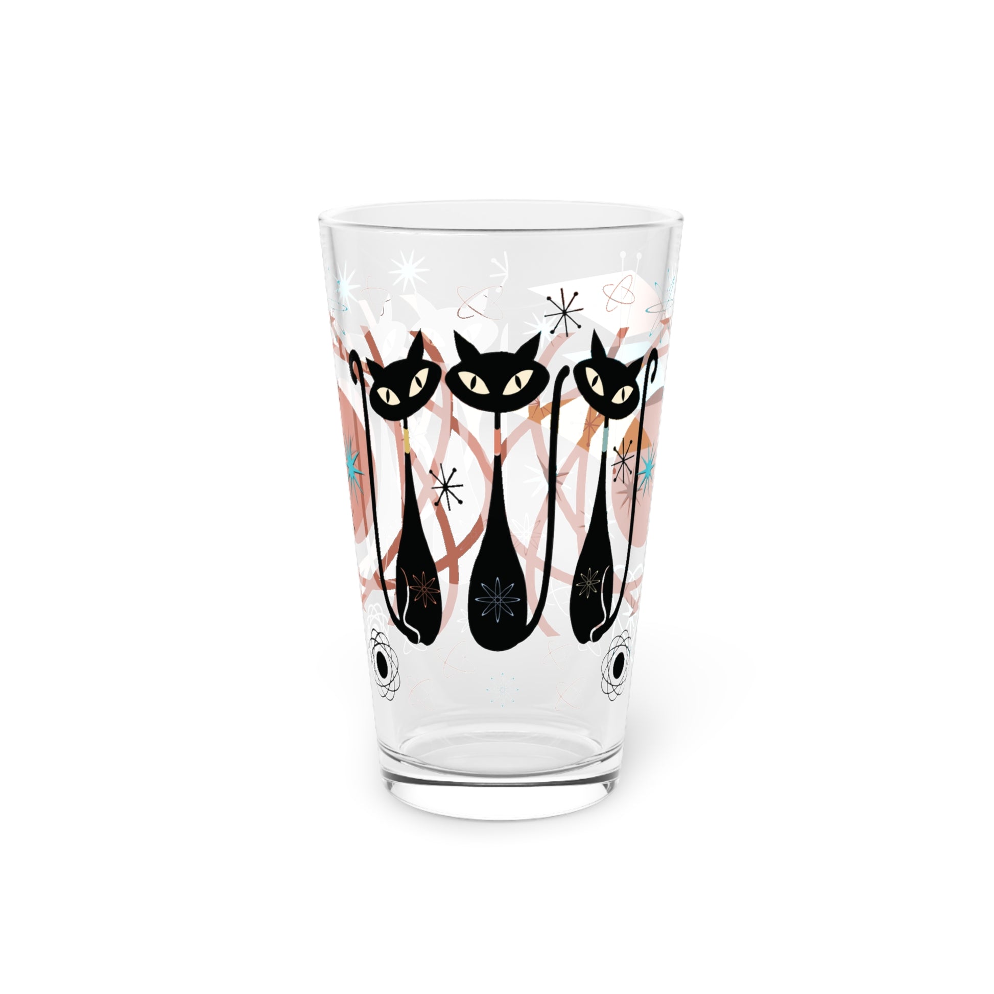 Atomic Cat Pint 16 Oz Glass Stylish & Durable Drinkware for Everyday Use, Perfect Gift Item Dishwasher Party Drinkware, Cocktail, Wedding Perfect for Parties Glassware, New House Gift.