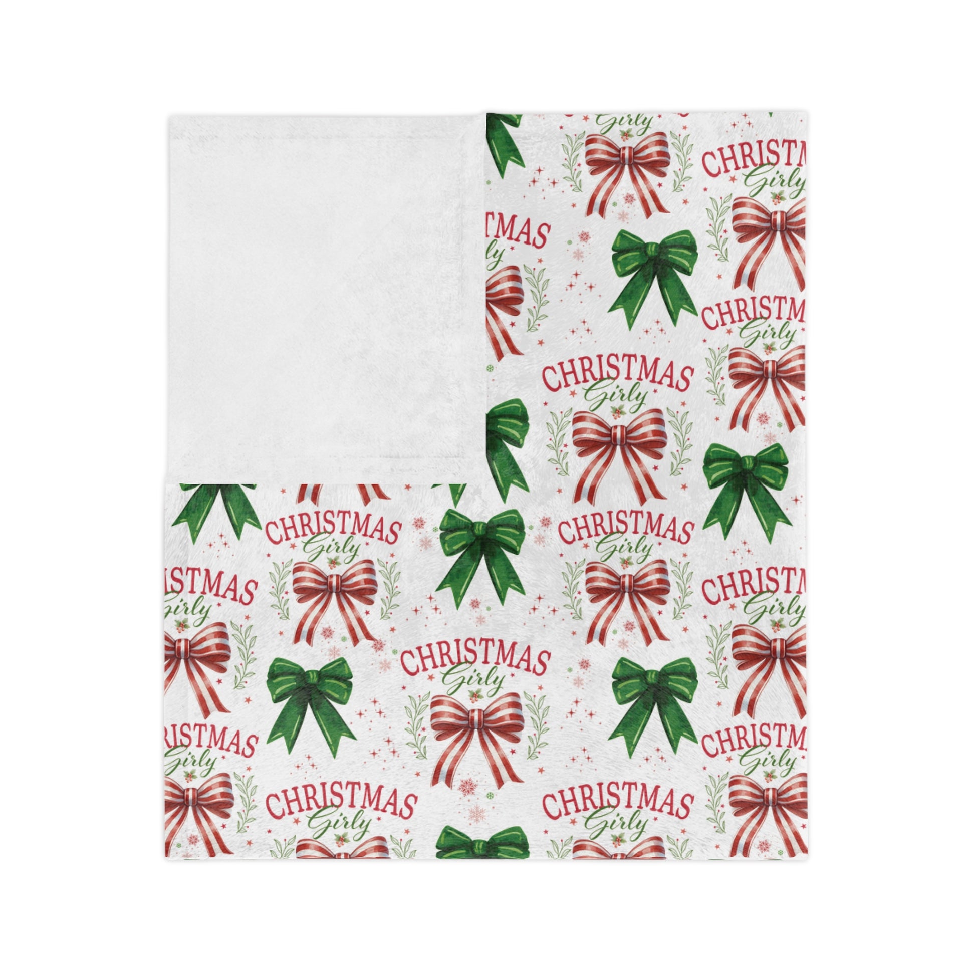 Girly Christmas Coquette Bows Minky Cozy Blanket Throw - Ultra Soft & Warm Bedding, Perfect for Home, Couch, or Bed | Best Gift for All Seasons Plush Microfiber for Maximum Comfort Blanket, Perfect for Snuggling Decor, Housewarming Gift Throw - MRSBYVALLE