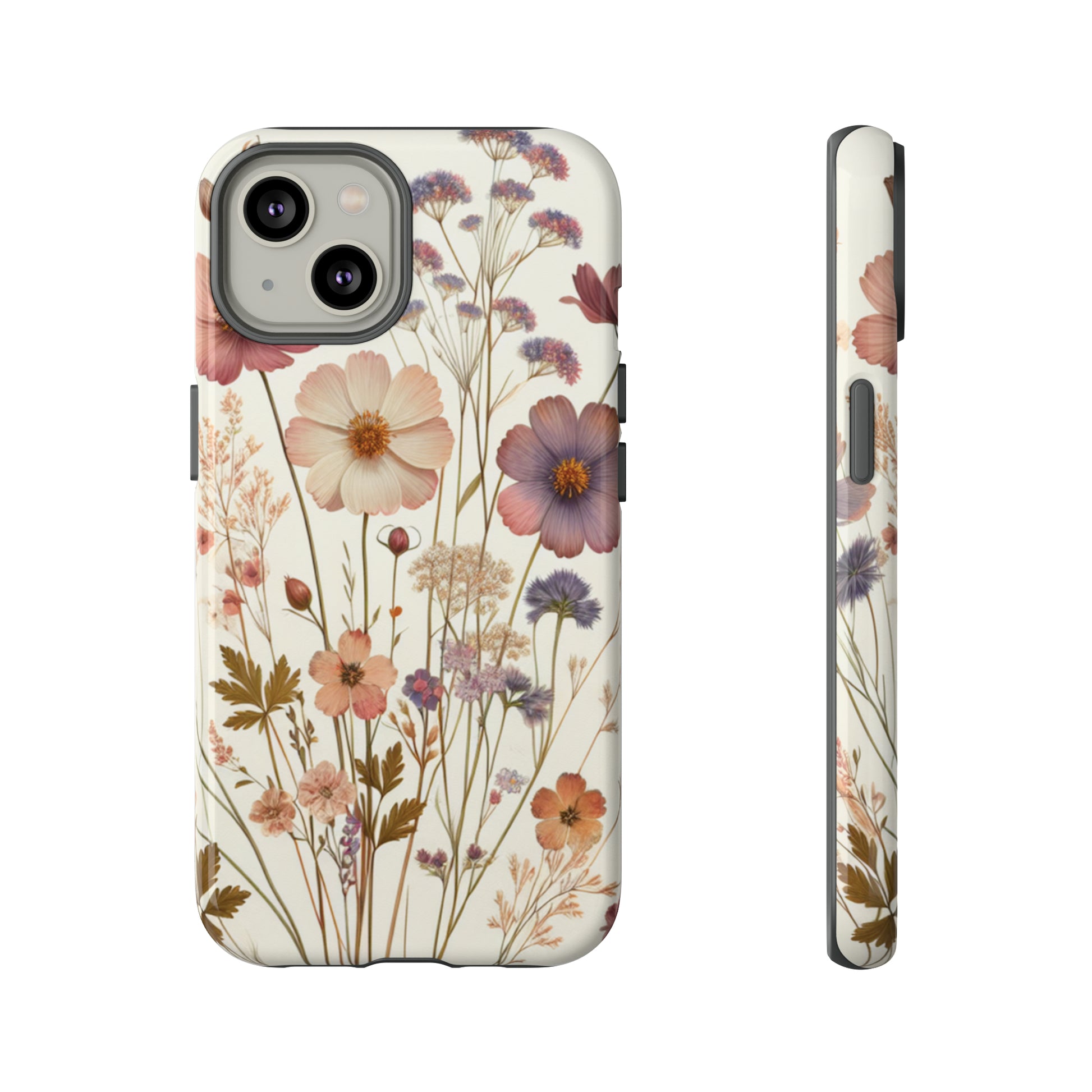 Wildflower Boho Luxury Phone Tough Case Floral Elegant Durable Stylish for Modern Devices iPhone 15, Samsung iPhone Samsung Accessory Gift for Her.