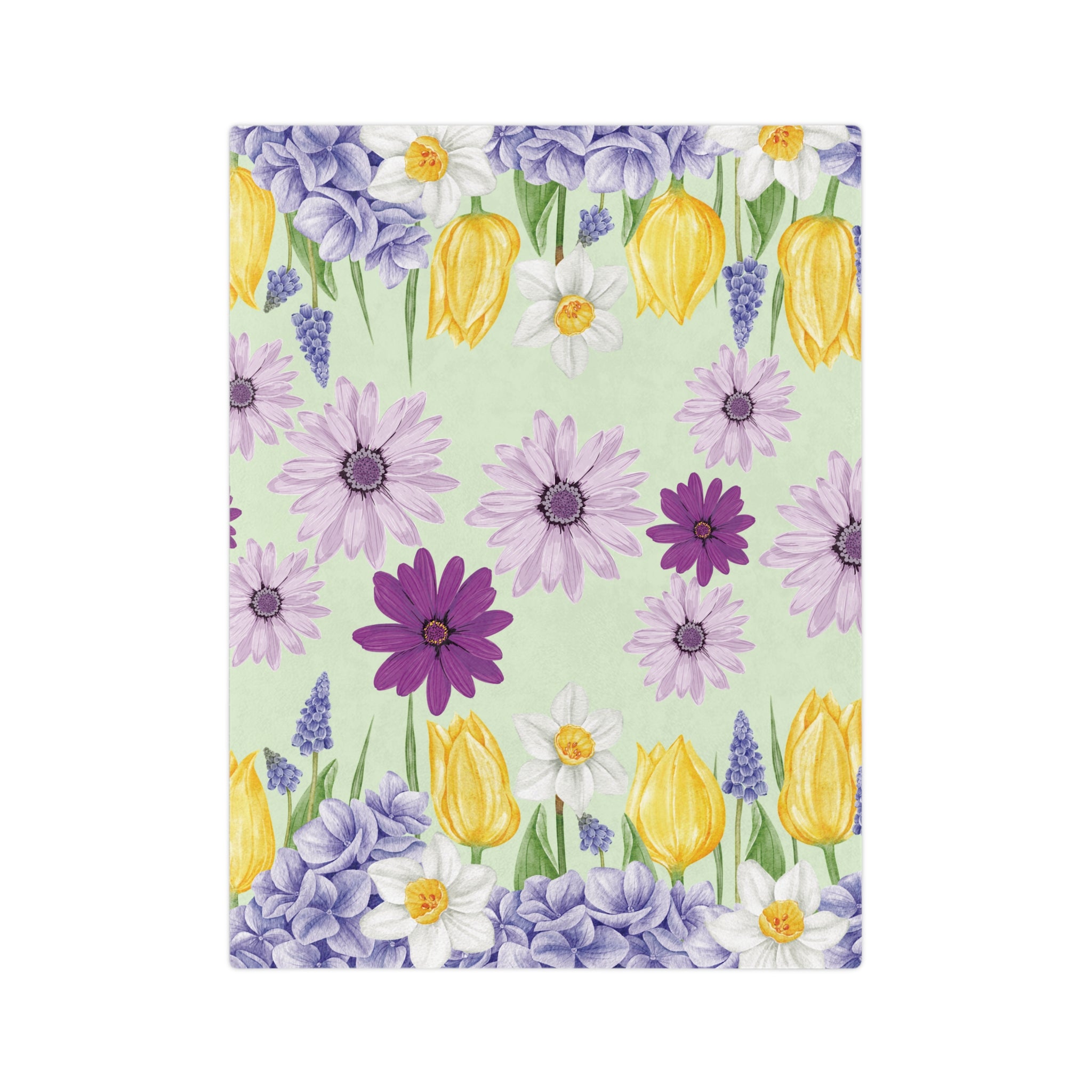 Lavender and Yellow Flower Throw Blanket – Cozy Soft Botanical Design for Bed, Couch, or Reading Nook, Perfect Gift for Nature Lovers & Home Refresh