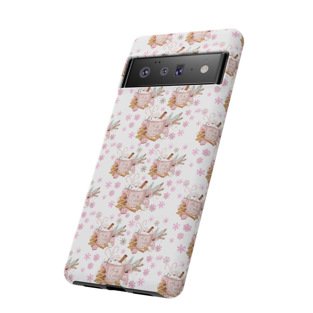 Baby it's Cold Outside Pink and White Phone Case Unique Holiday Protection for Your Device | Stylish & Durable Cover Gift for Her Phone 15, Samsung iPhone Samsung Accessory Gift for Her