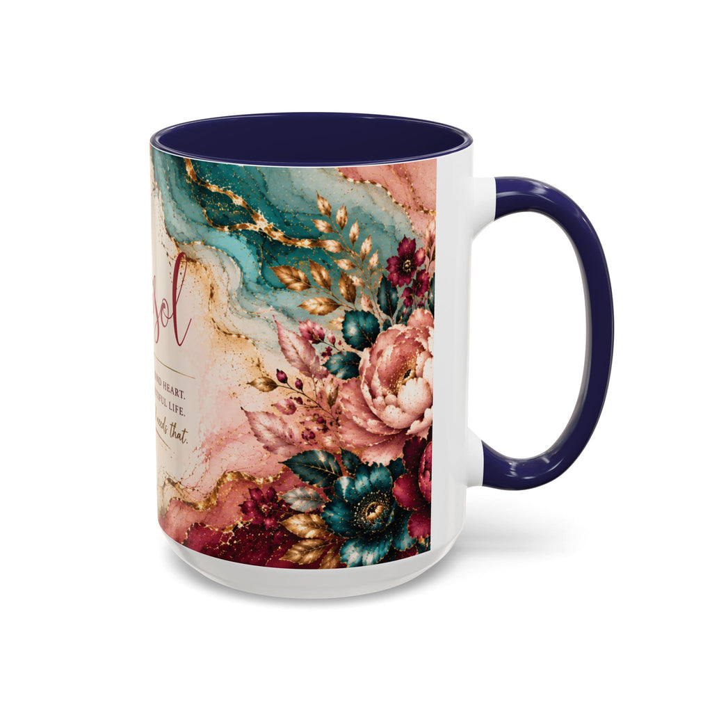 Personalized Name Mug for Women, Inspirational Color Handle Coffee Mug, 11 oz or 15 oz Gift for Her
