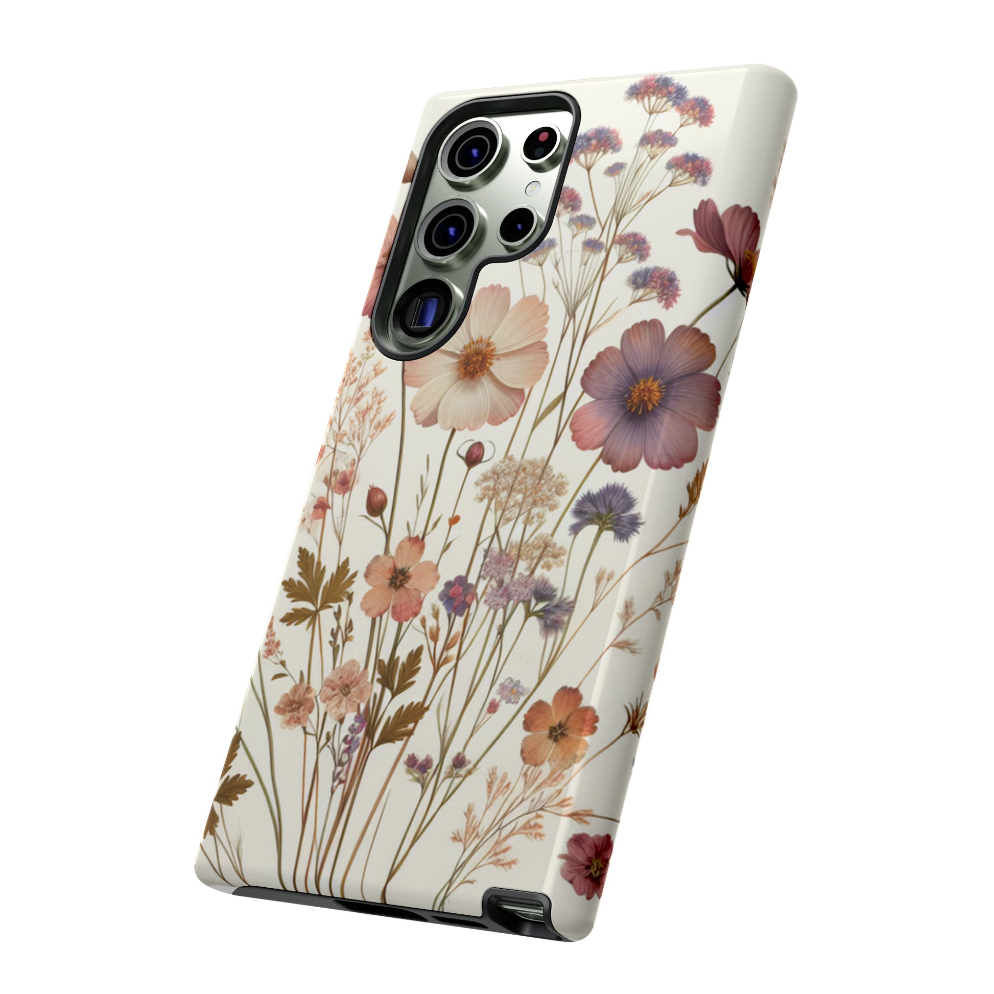 Wildflower Boho Luxury Phone Tough Case Floral Elegant Durable Stylish for Modern Devices iPhone 15, Samsung iPhone Samsung Accessory Gift for Her.